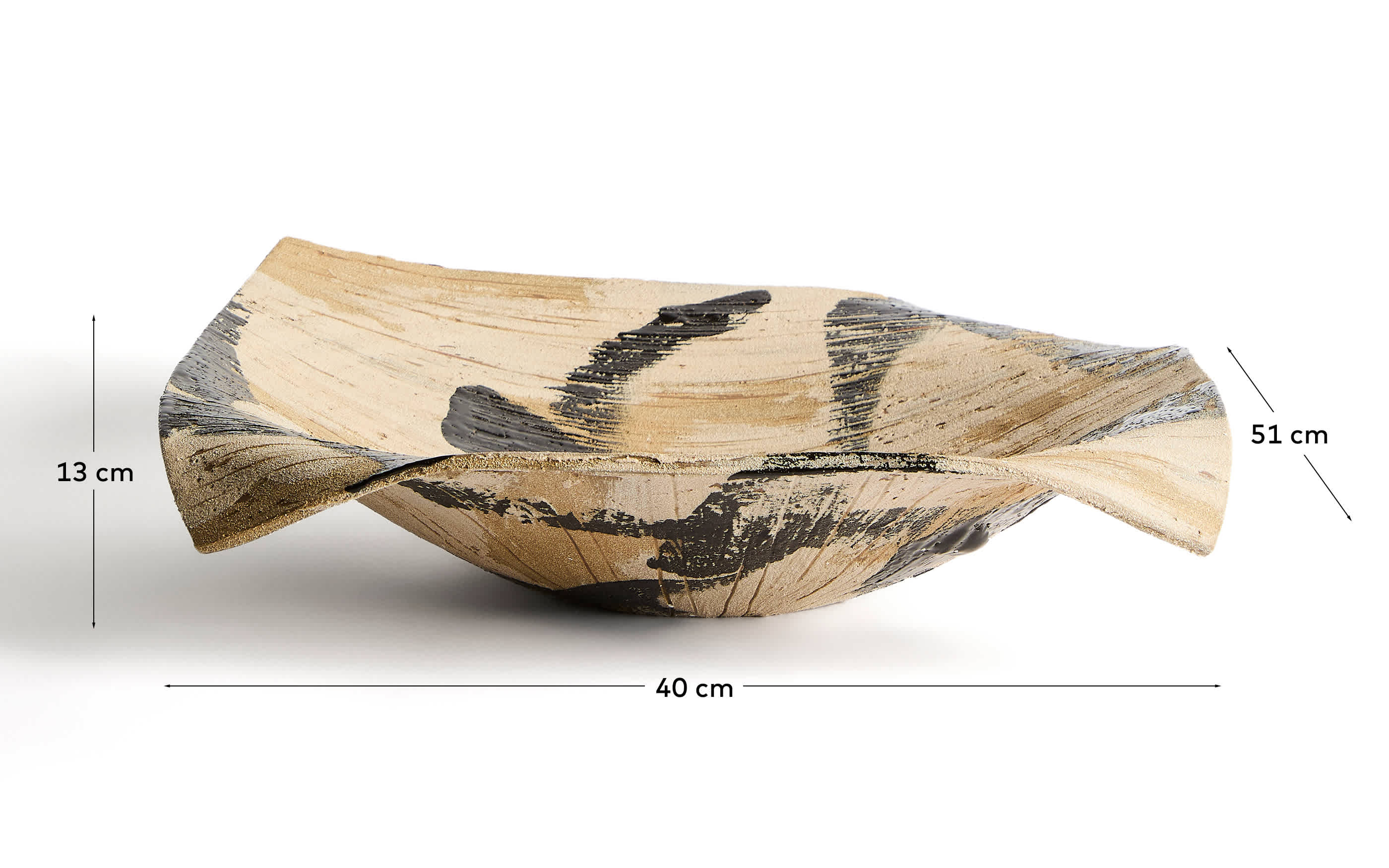 Dirva brown ceramic centrepiece 40 x 51cm