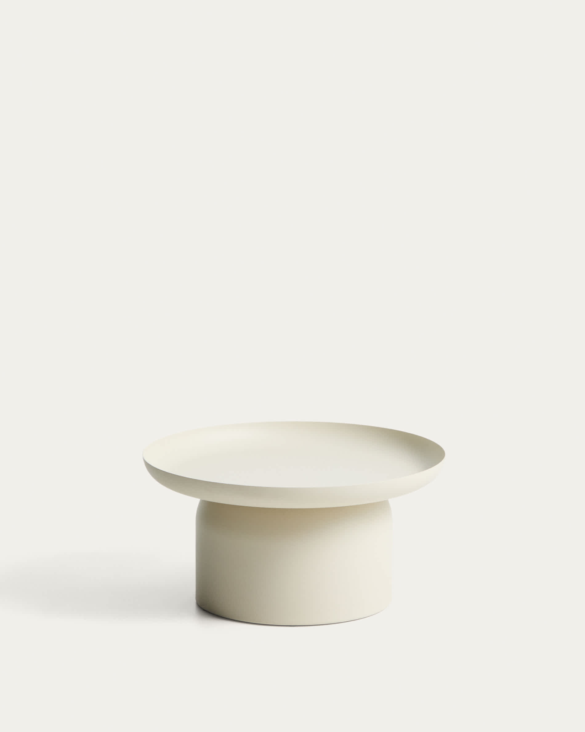 Table basse Arcola en aluminium écru Ø — Kave Home