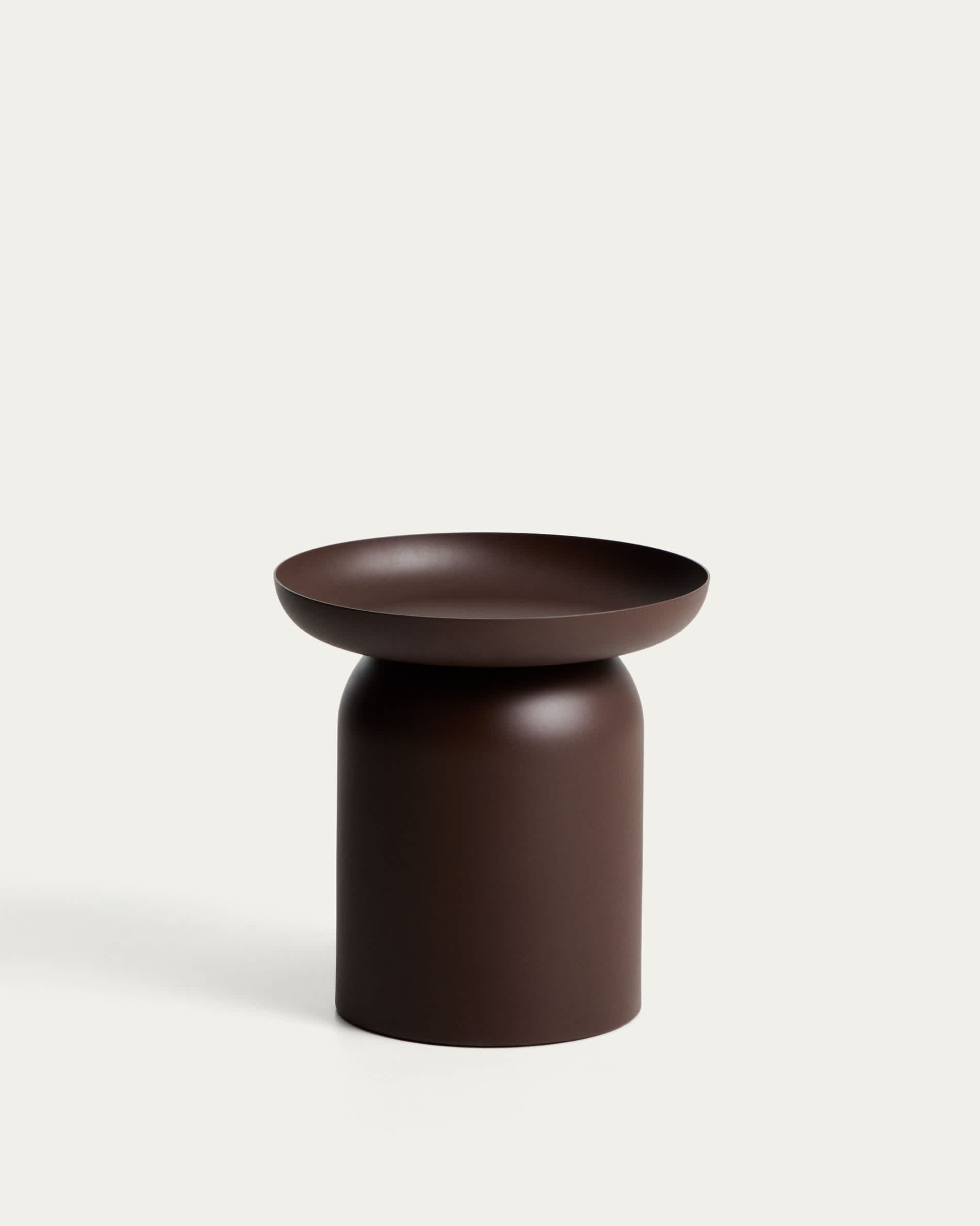 Arcola side table in brown aluminium Ø45cm