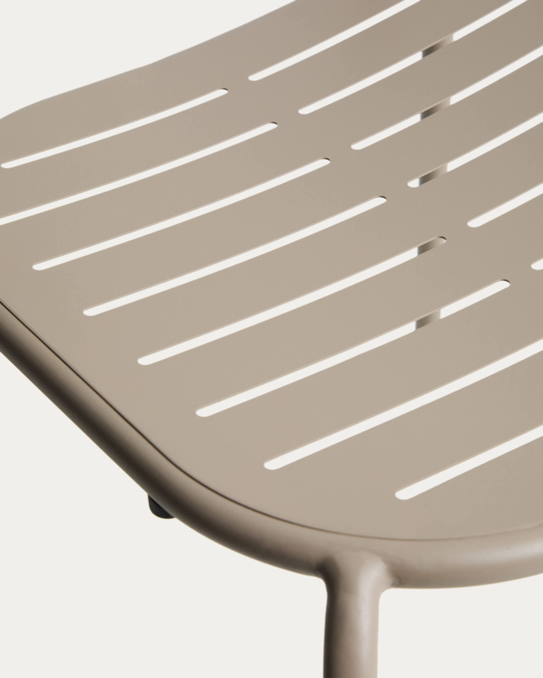 Brai stackable outdoor chair in taupe galvanised steel