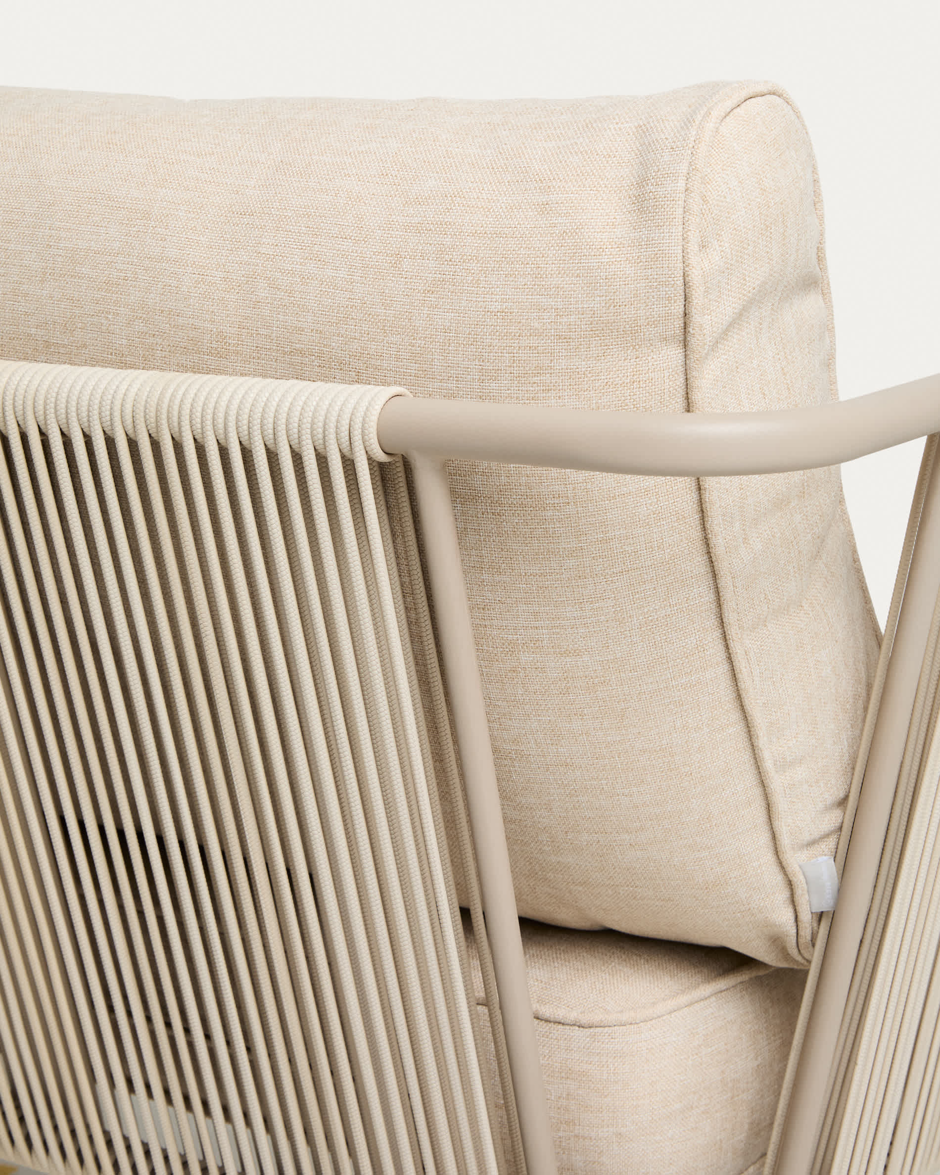 Zivia 2-seater outdoor sofa in ecru rope cord and taupe galvanised steel 178cm