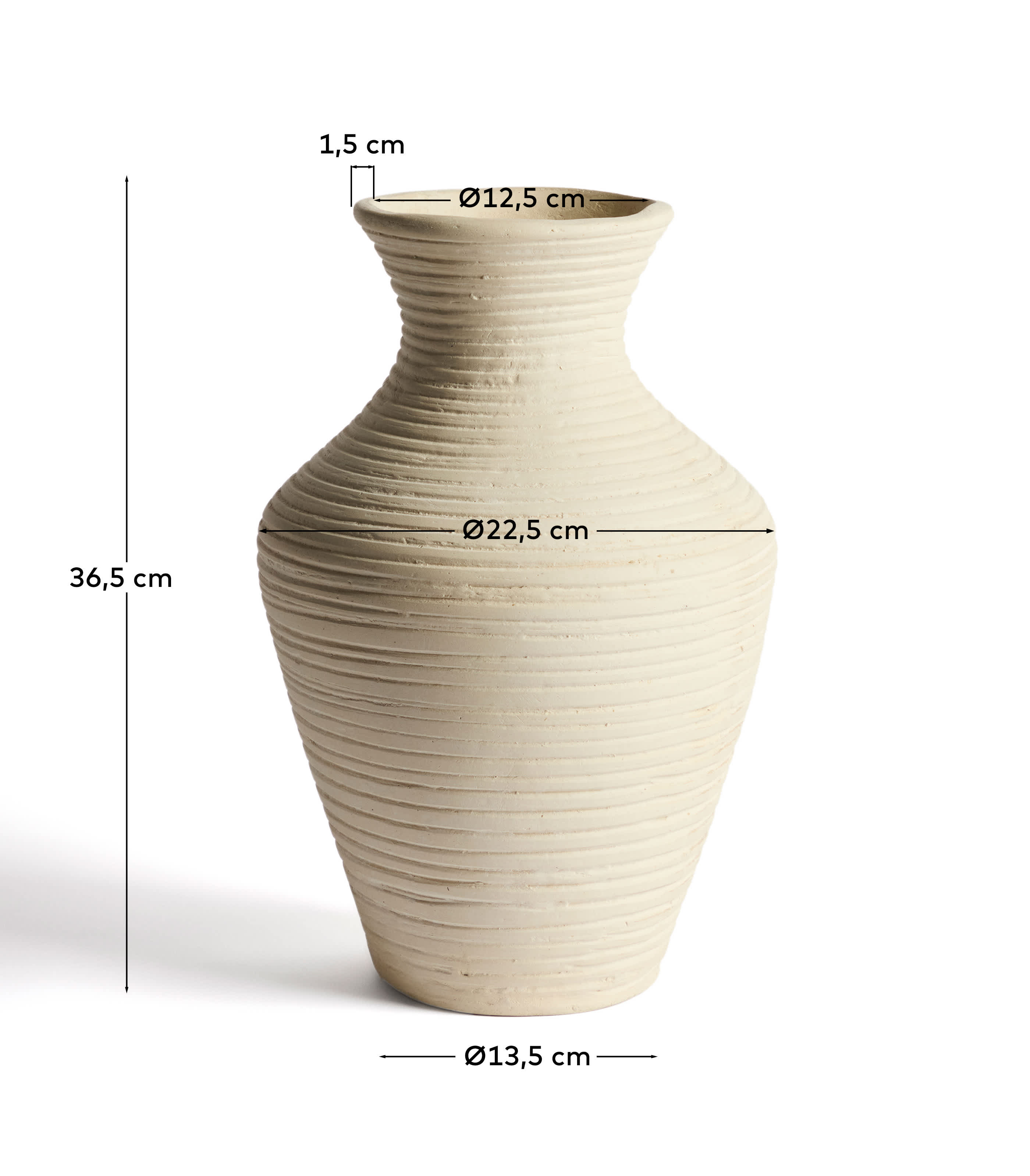Pria beige papier-mâché vase 36cm