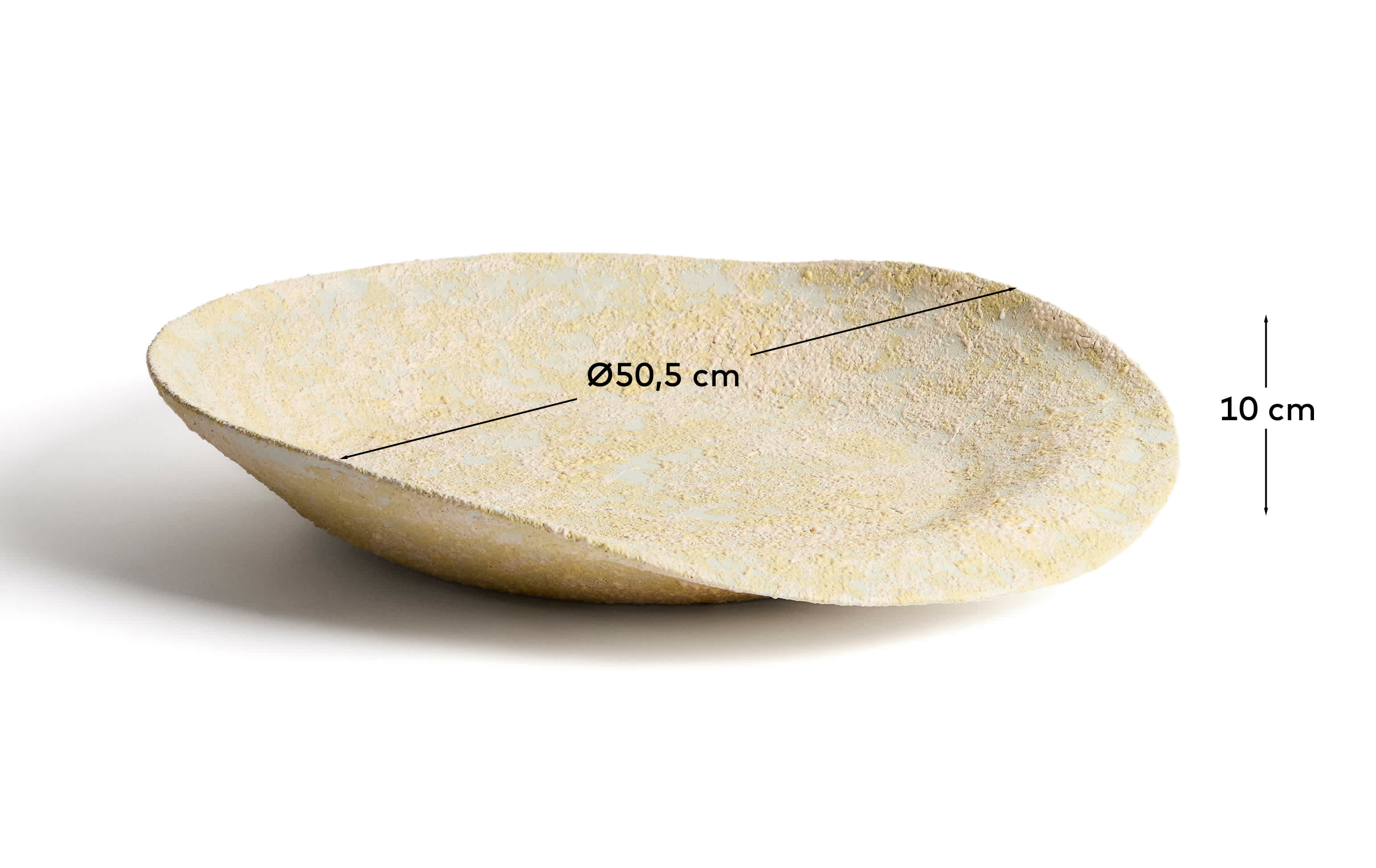 Medira ecru and yellow ceramic centrepiece Ø50.5cm
