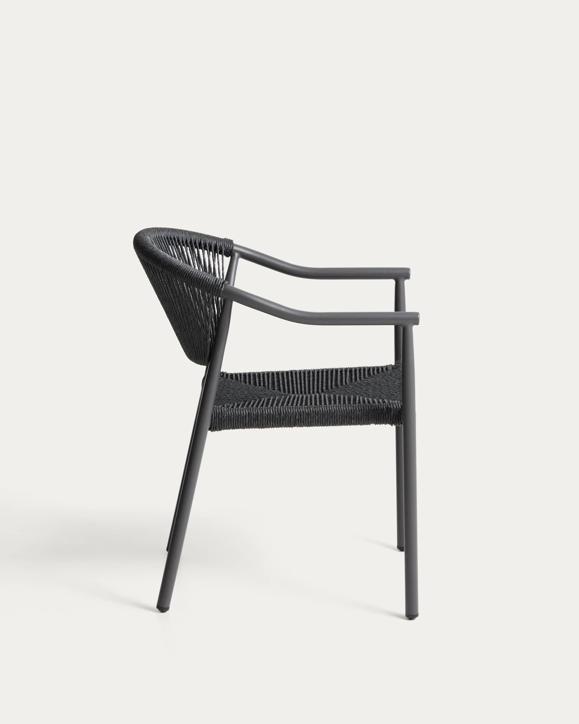 Livadia stackable outdoor chair in graphite aluminium
