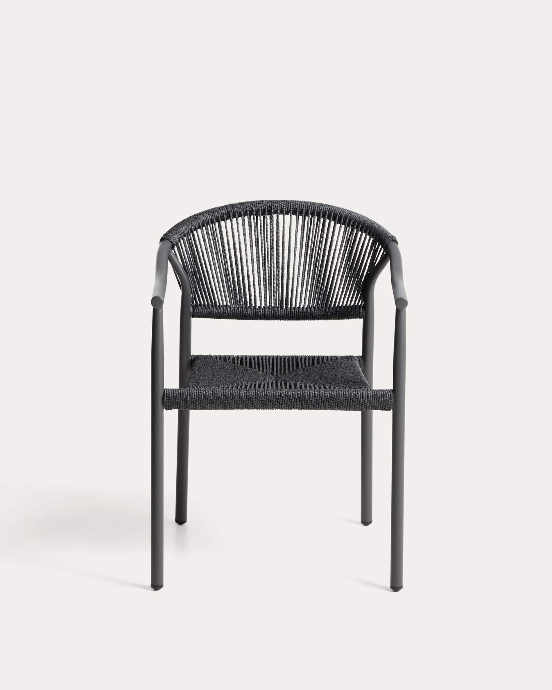 Livadia stackable outdoor chair in graphite aluminium