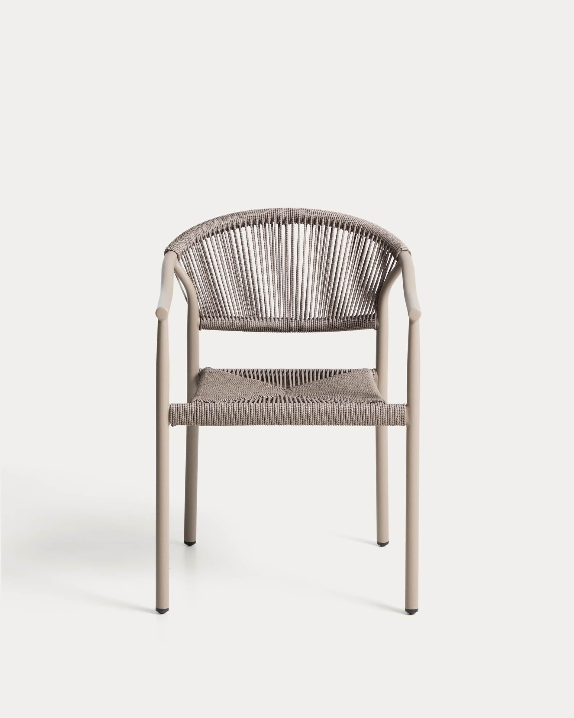 Livadia stackable outdoor chair in taupe aluminium