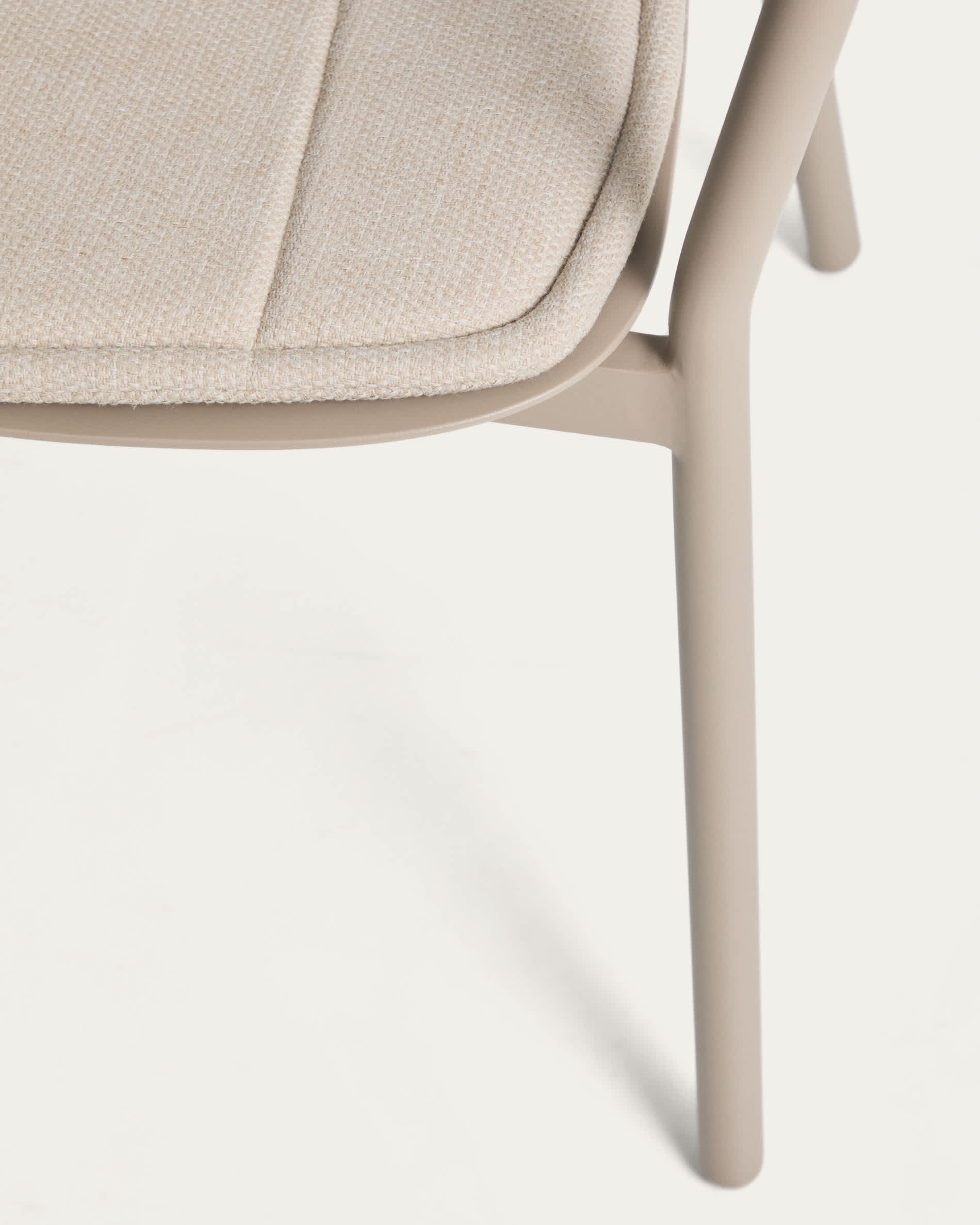Alimia stackable outdoor chair in taupe aluminium with brown synthetic rope