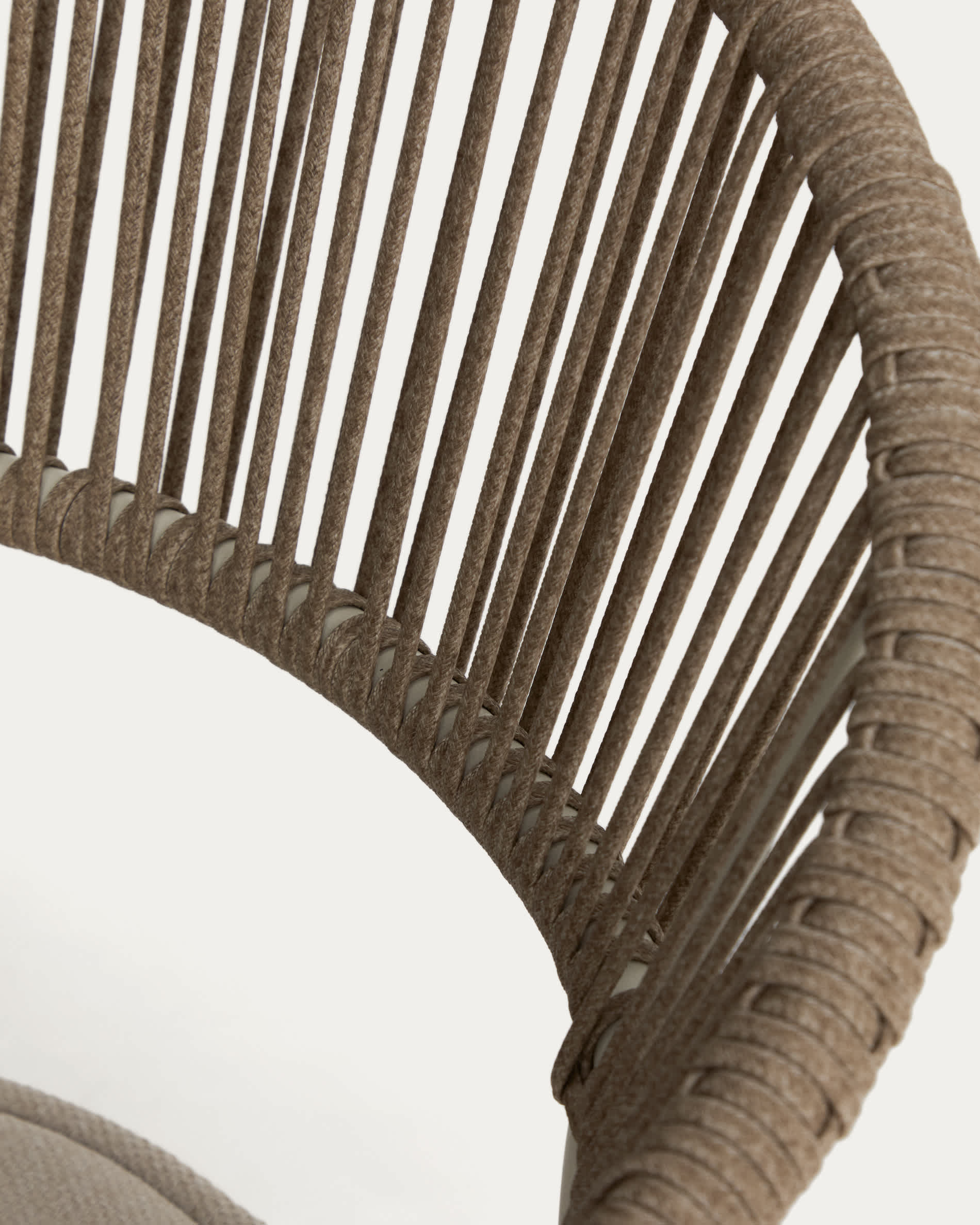 Alimia stackable outdoor chair in ecru aluminium with beige synthetic rope