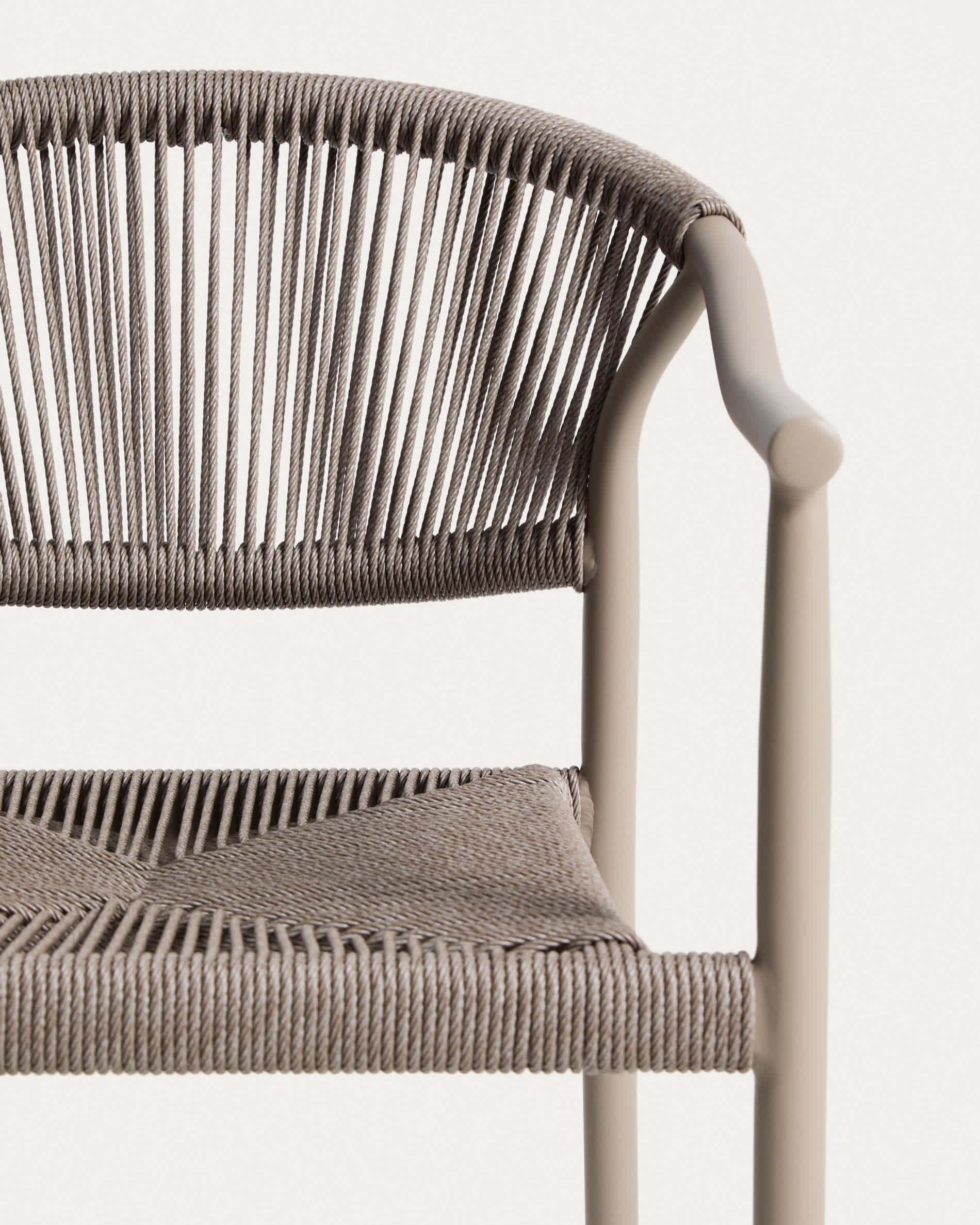 Livadia stackable outdoor chair in taupe aluminium