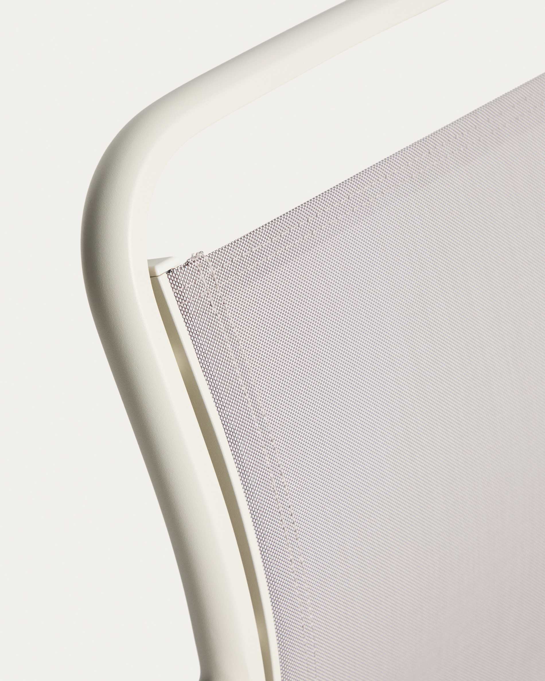 Luri stackable outdoor chair in ecru aluminium and beige texteline