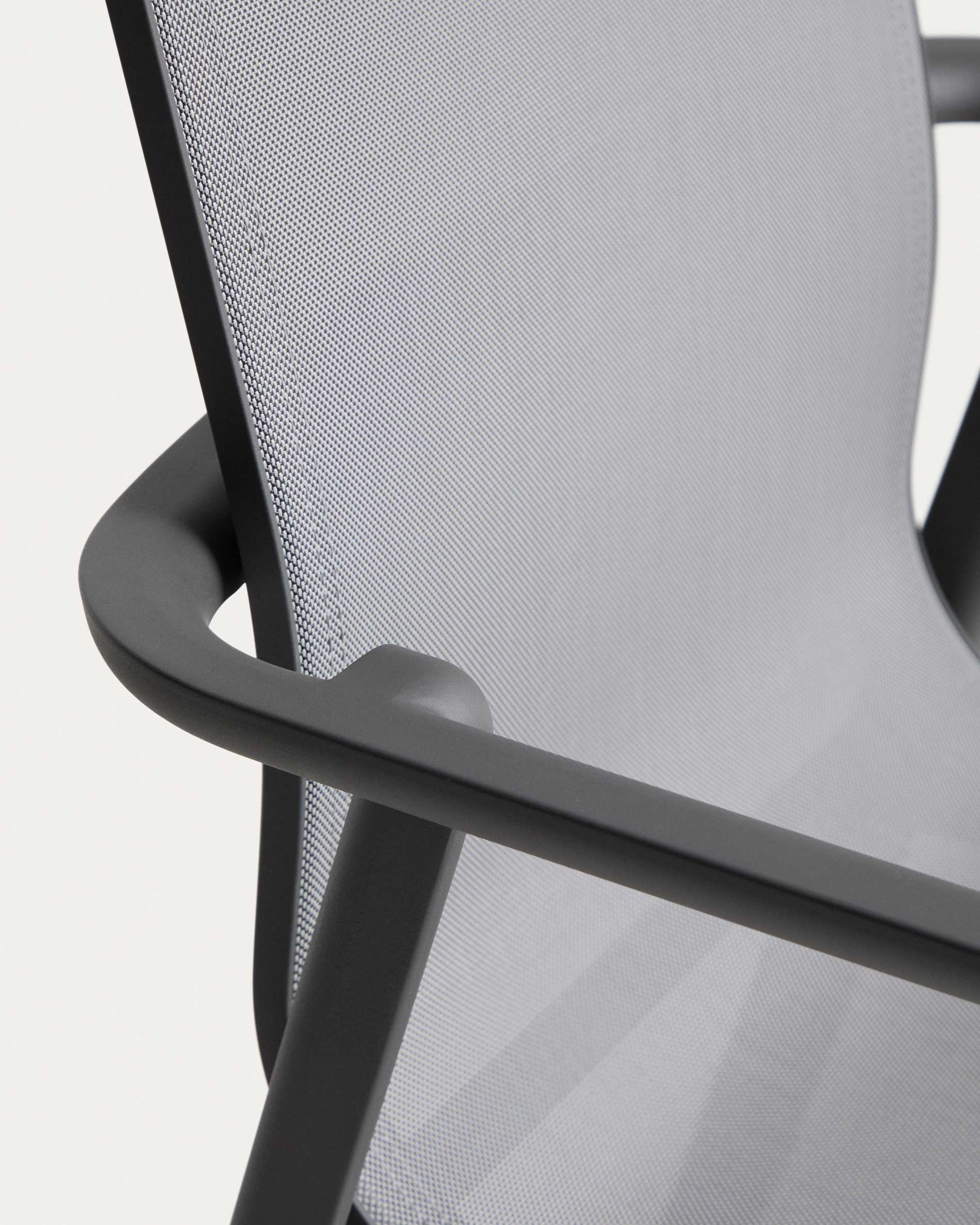 Canea stackable outdoor chair in grey texteline and graphite aluminium