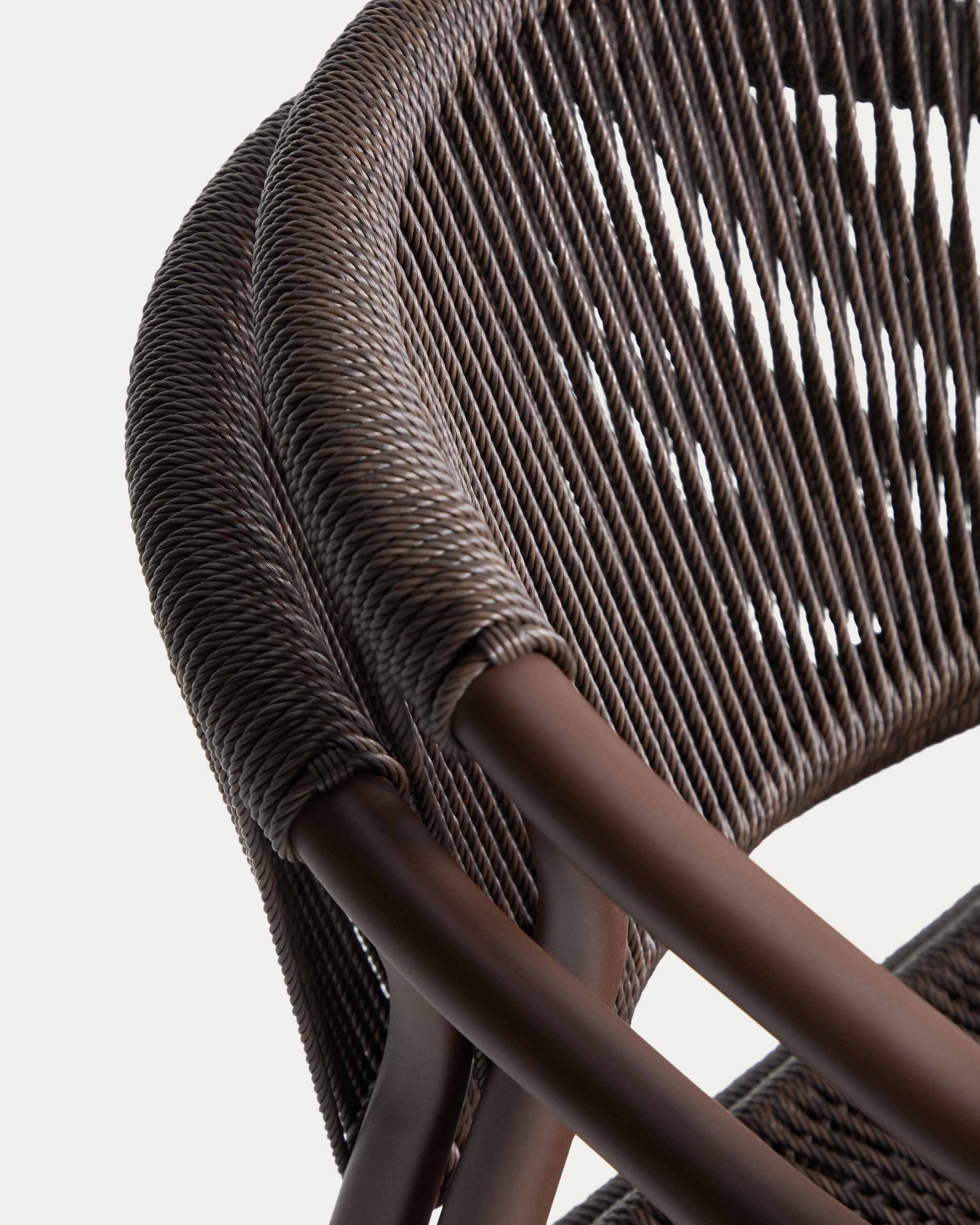 Livadia stackable outdoor chair in brown aluminium