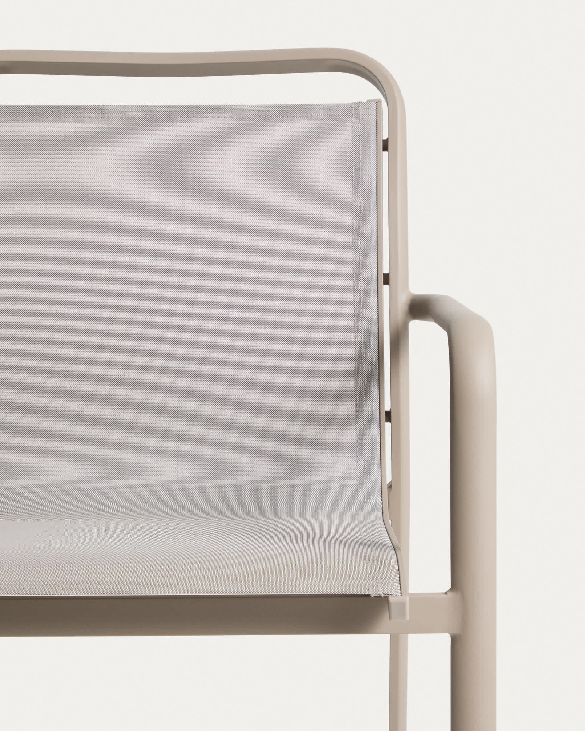 Luri stackable outdoor chair in taupe aluminium and beige texteline