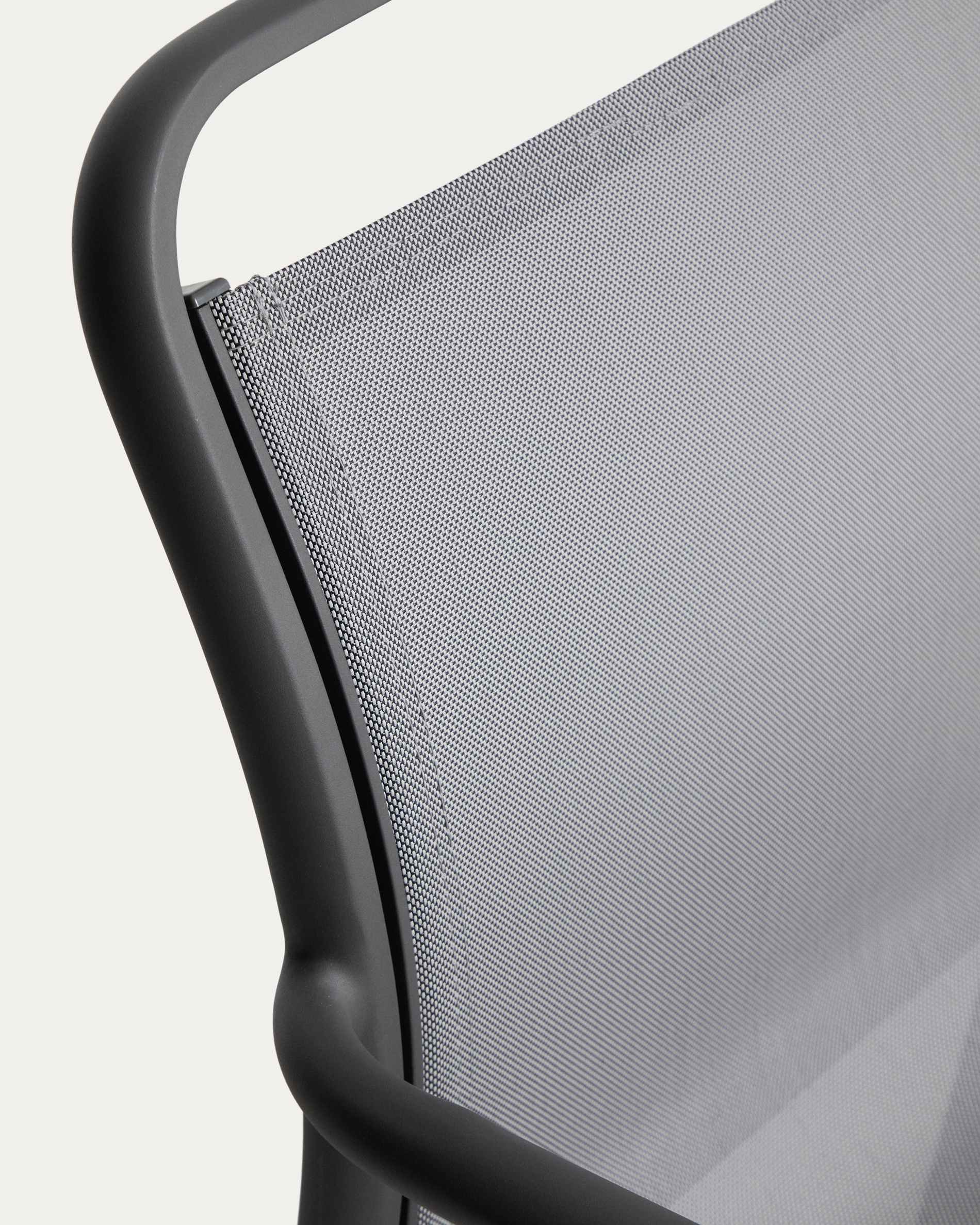 Luri stackable outdoor chair in graphite aluminium and grey texteline
