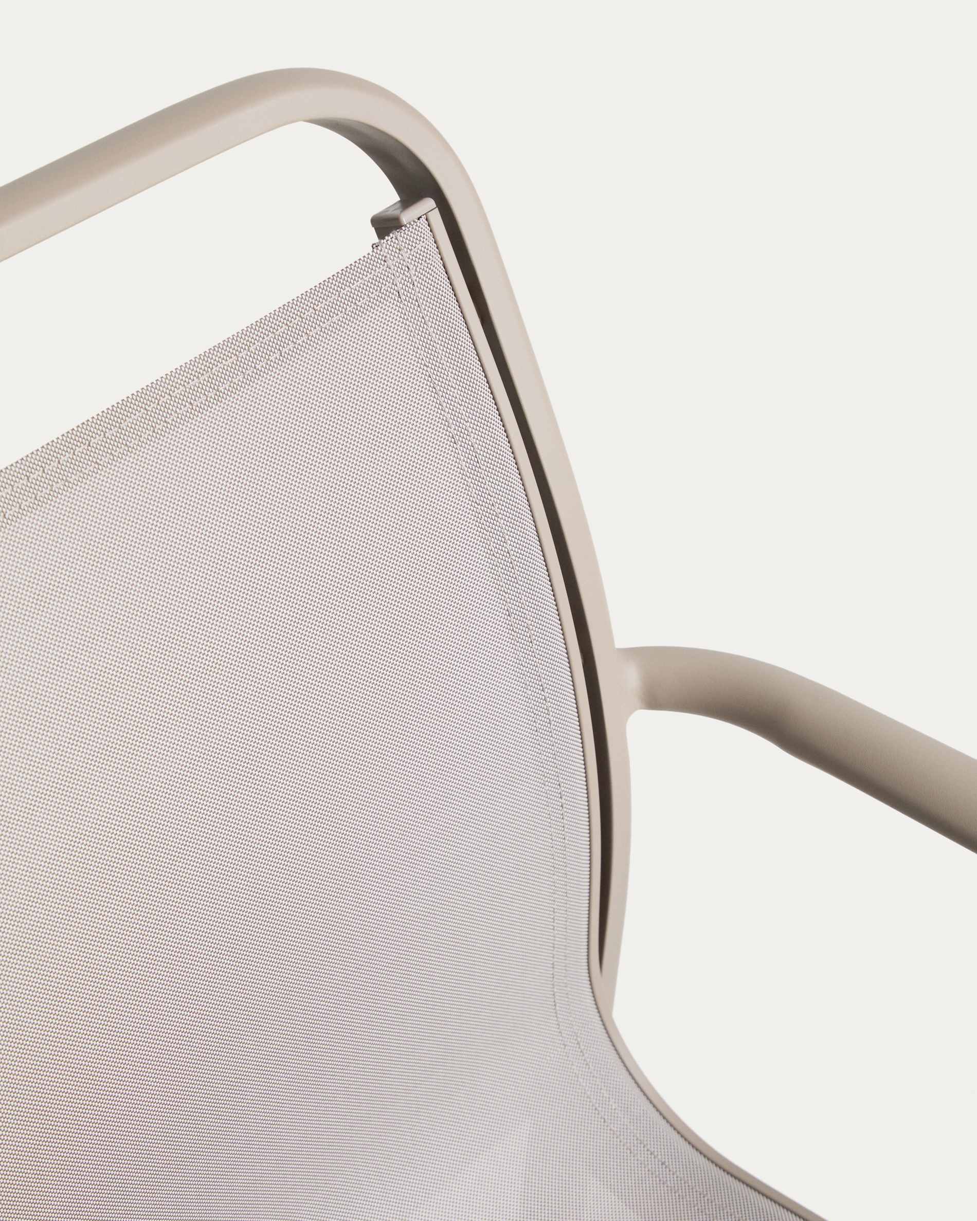 Luri stackable outdoor chair in taupe aluminium and beige texteline