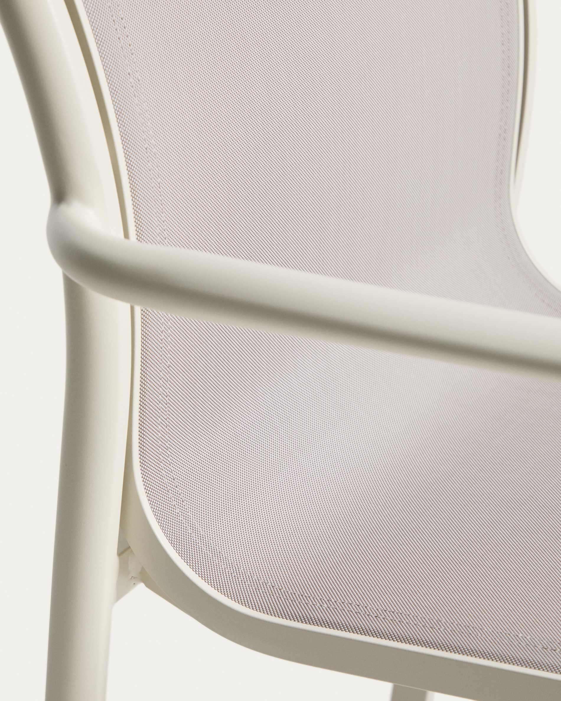 Luri stackable outdoor chair in ecru aluminium and beige texteline