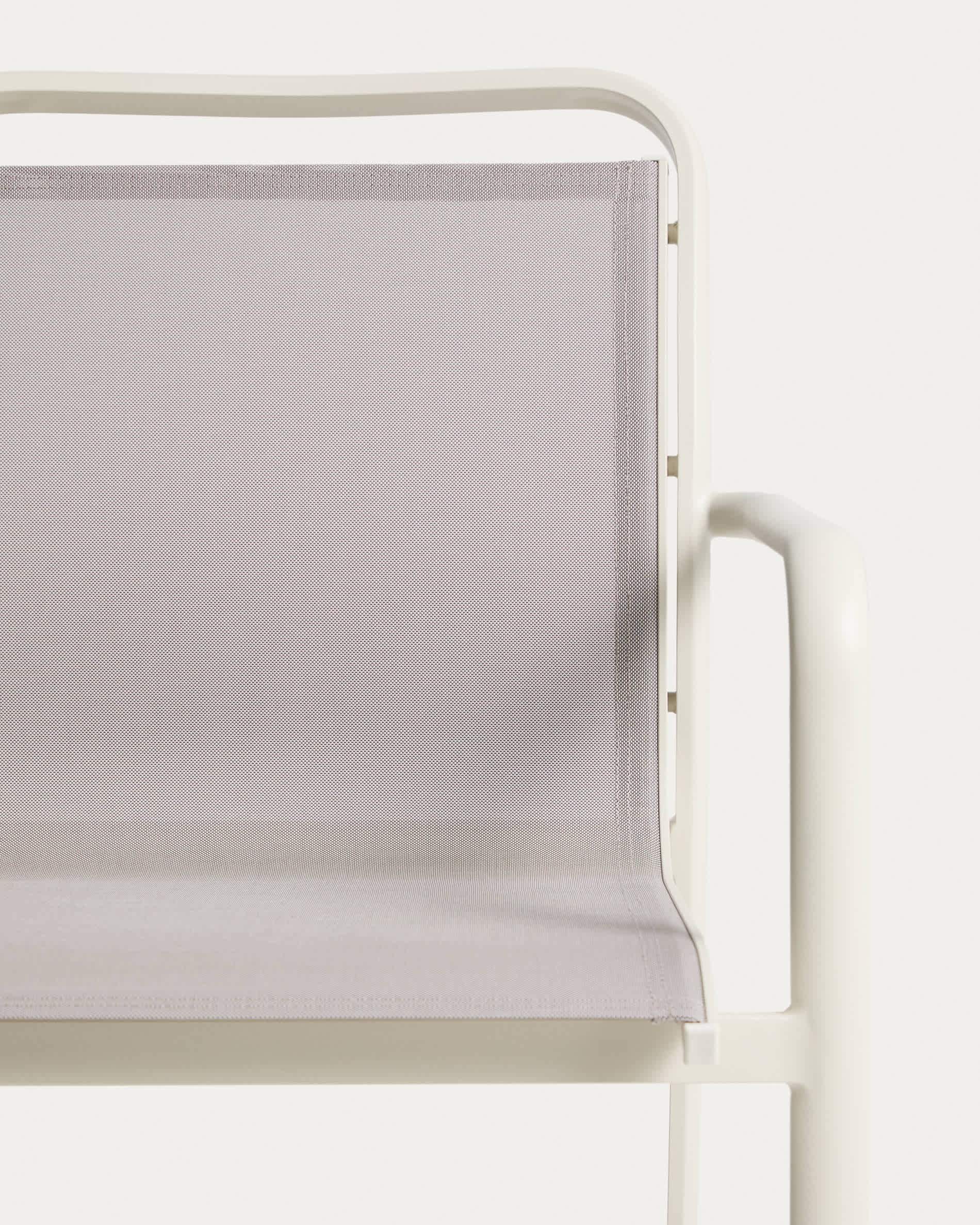 Luri stackable outdoor chair in ecru aluminium and beige texteline