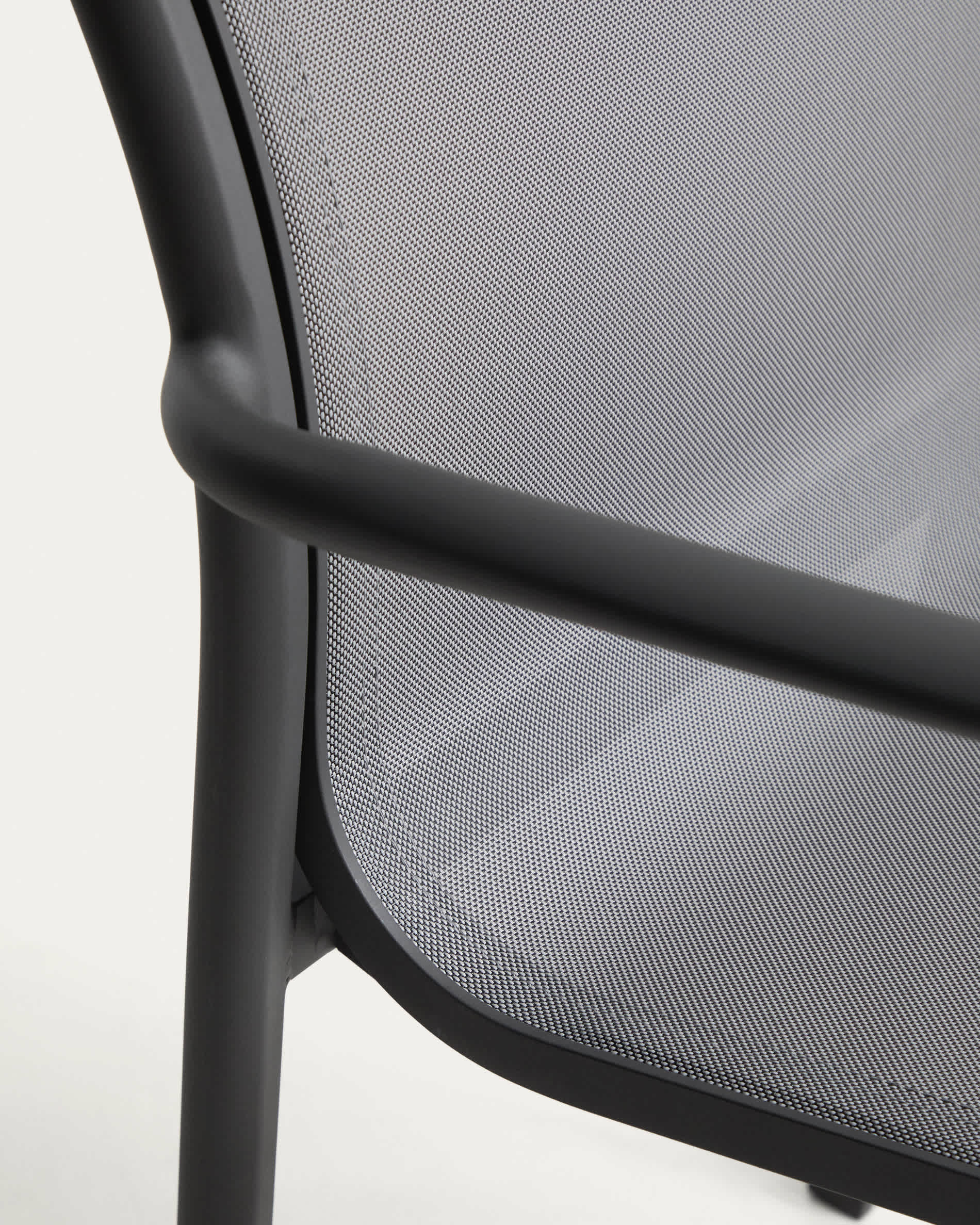 Luri stackable outdoor chair in graphite aluminium and grey texteline