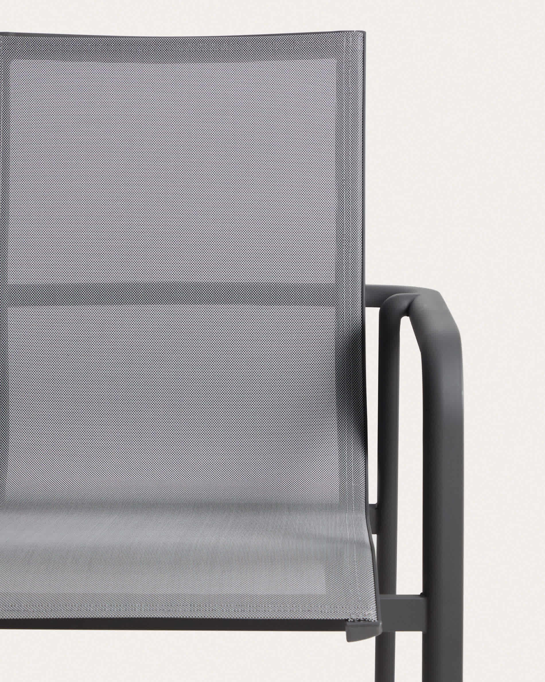 Canea stackable outdoor chair in grey texteline and graphite aluminium