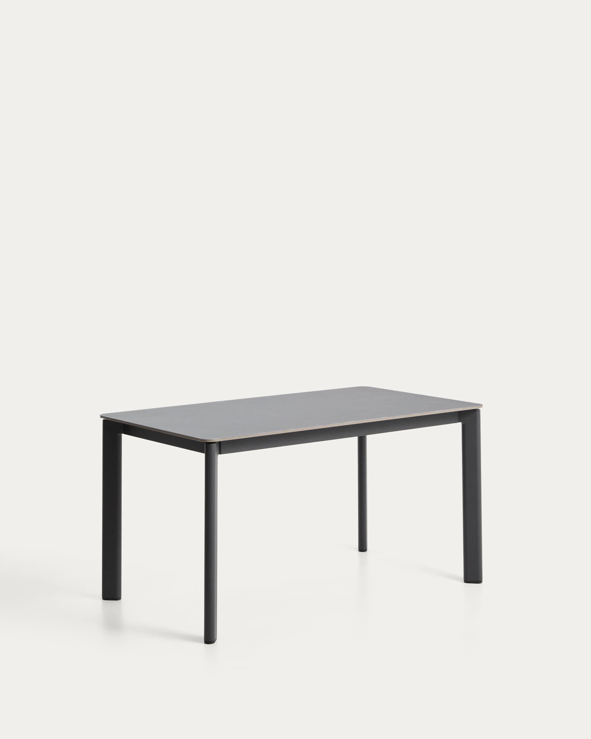 Anafi table in sintered stone and graphite aluminium 140 x 80 cm