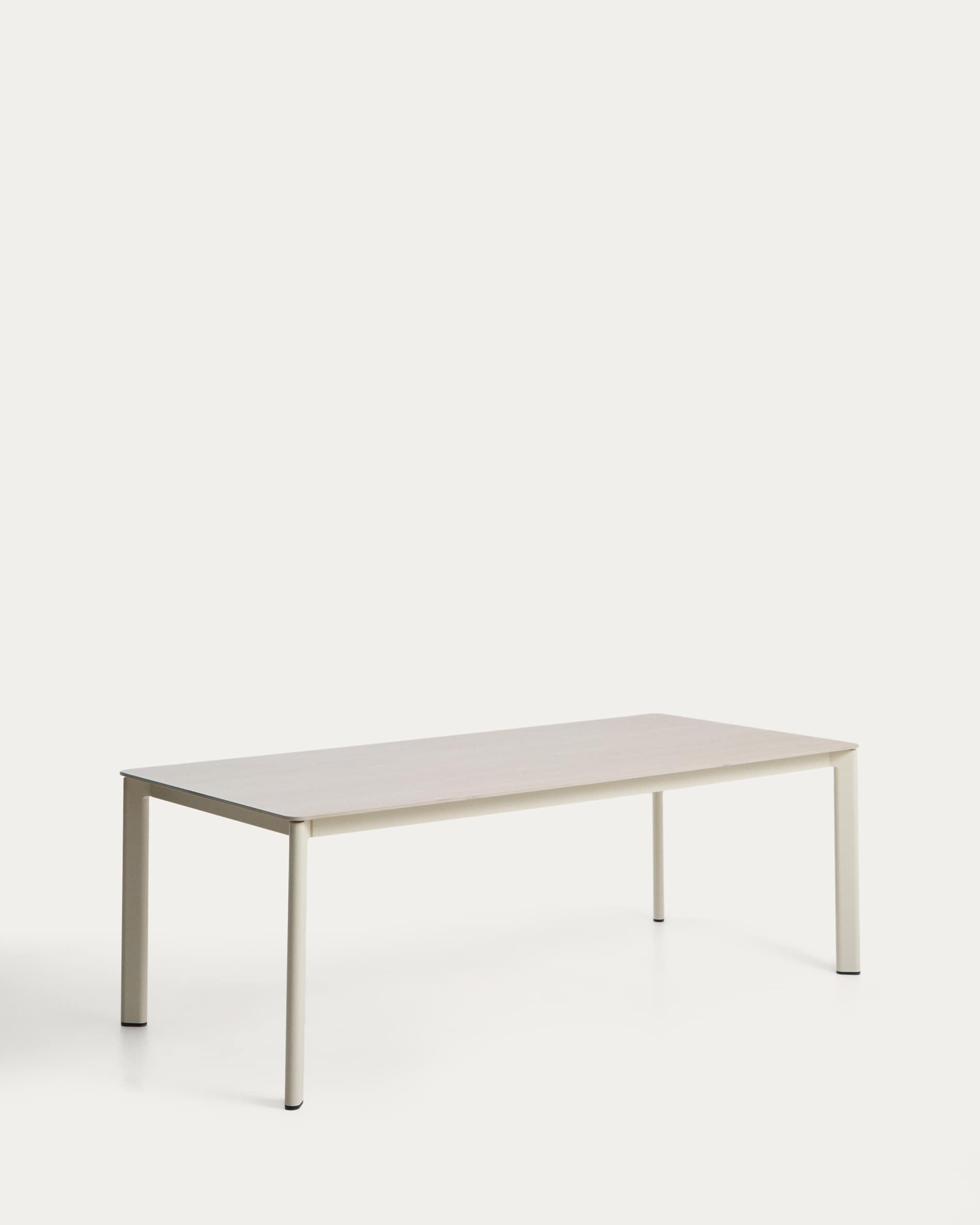 Anafi table in sintered stone and ecru aluminium 220 x 100 cm