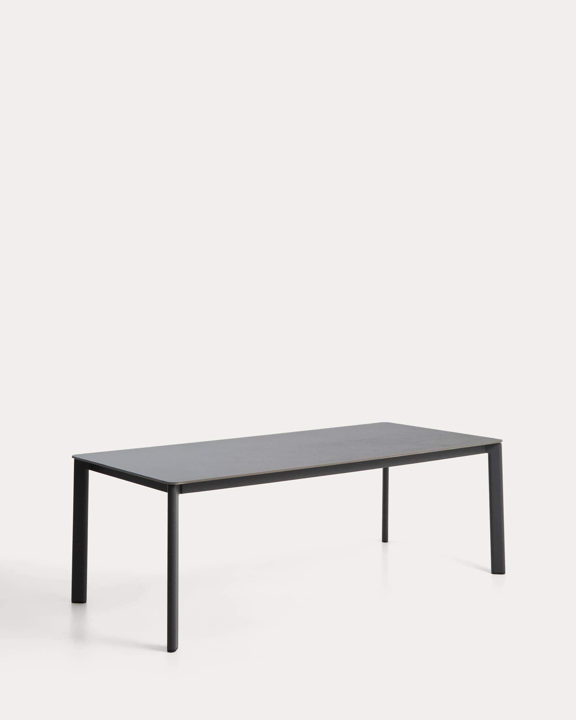 Anafi table in sintered stone and graphite aluminium 220 x 100 cm