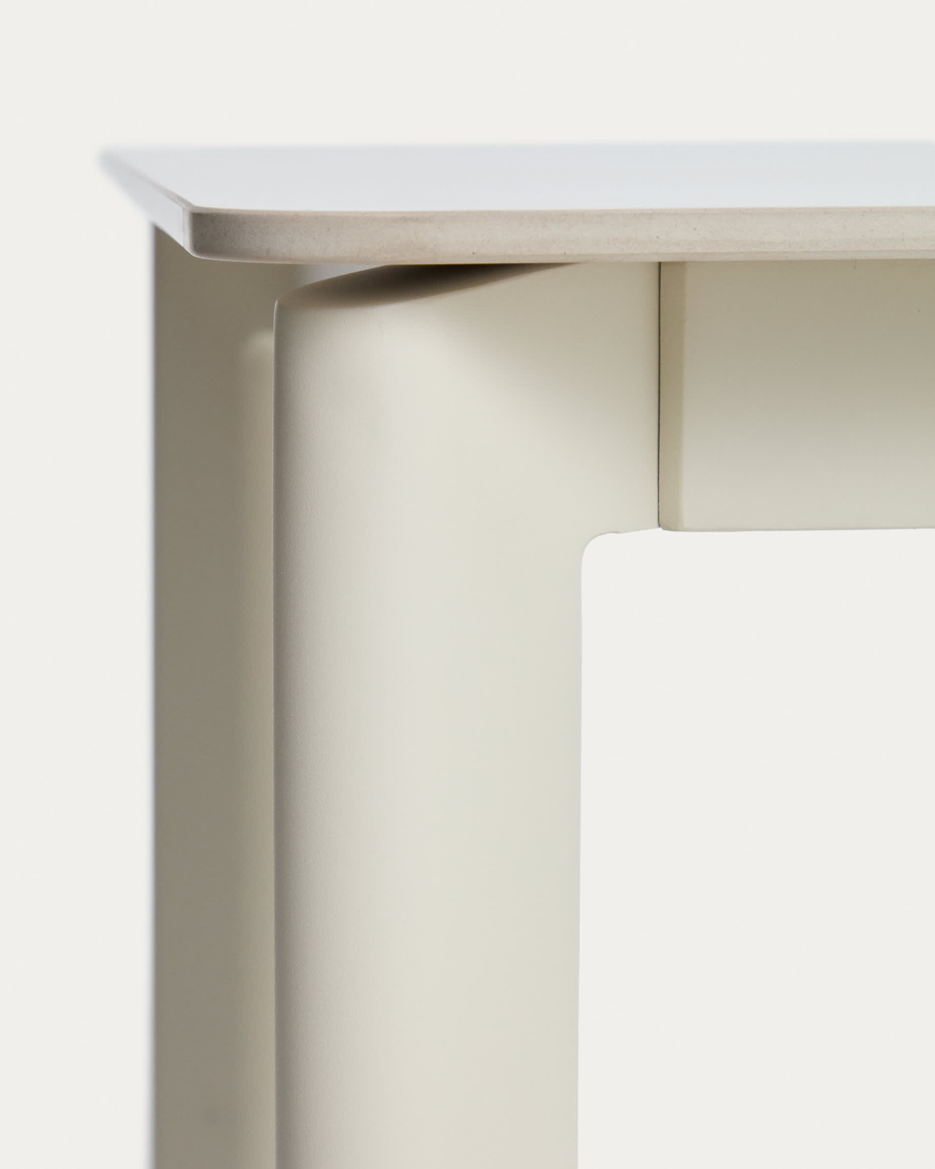 Anafi table in sintered stone and ecru aluminium 140 x 80 cm