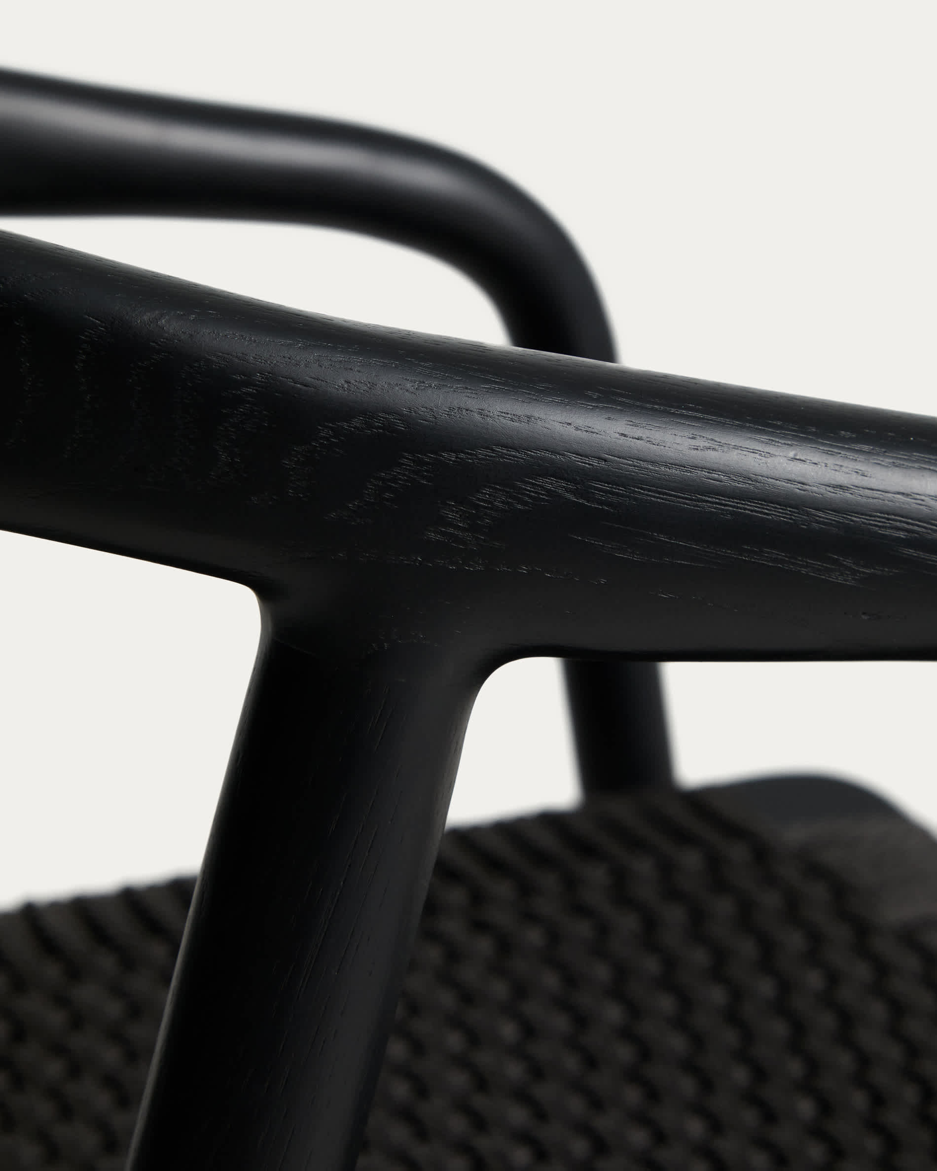 Derile chair in solid oak wood with black finish and black paper rope cord FSC Mix Credit