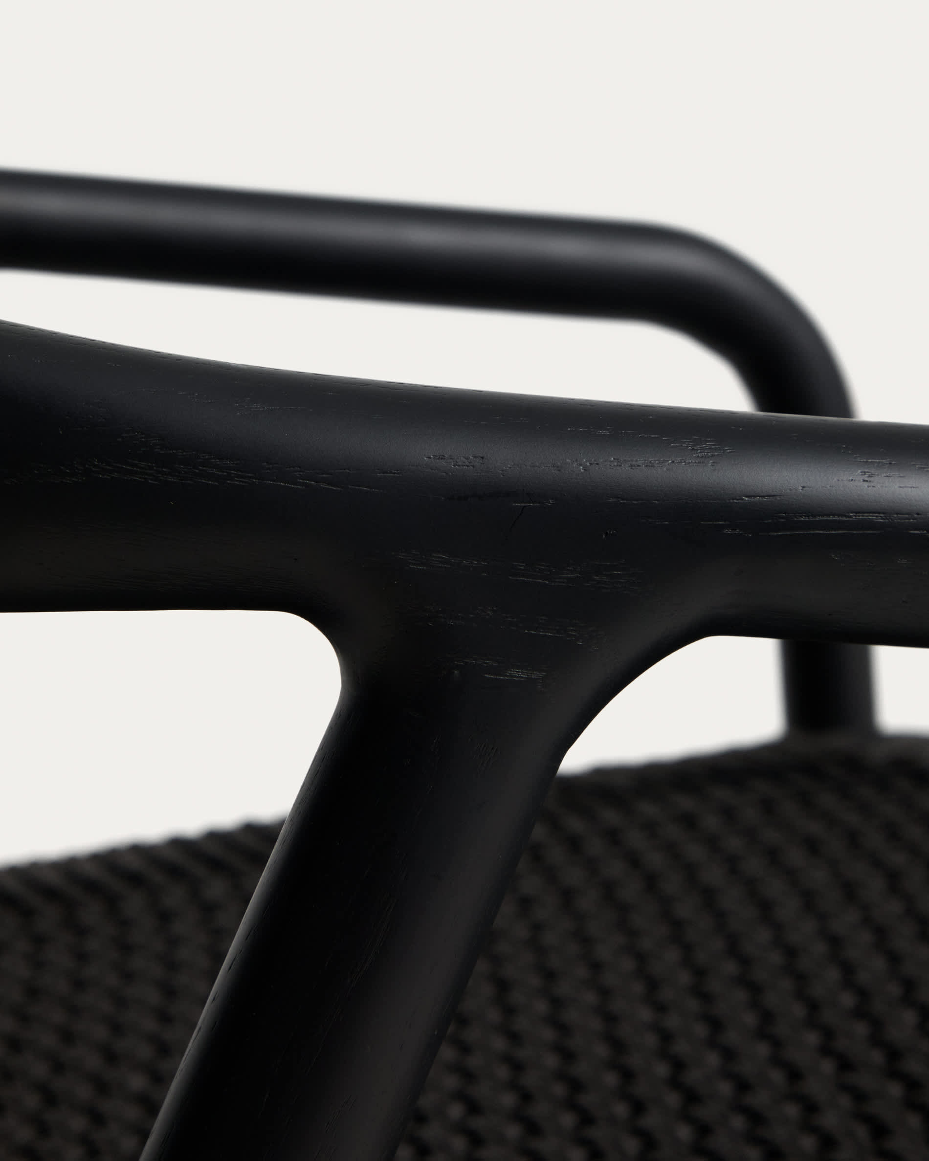 Derile armchair in solid oak wood with black finish and black paper rope FSC Mix Credit.
