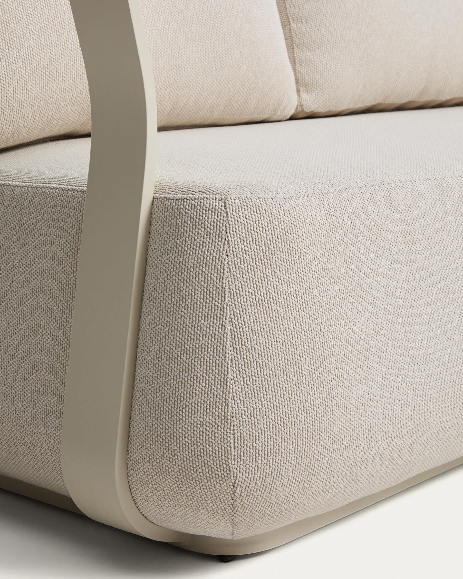 Tamaris ecru aluminium 3-seater sofa 217 cm