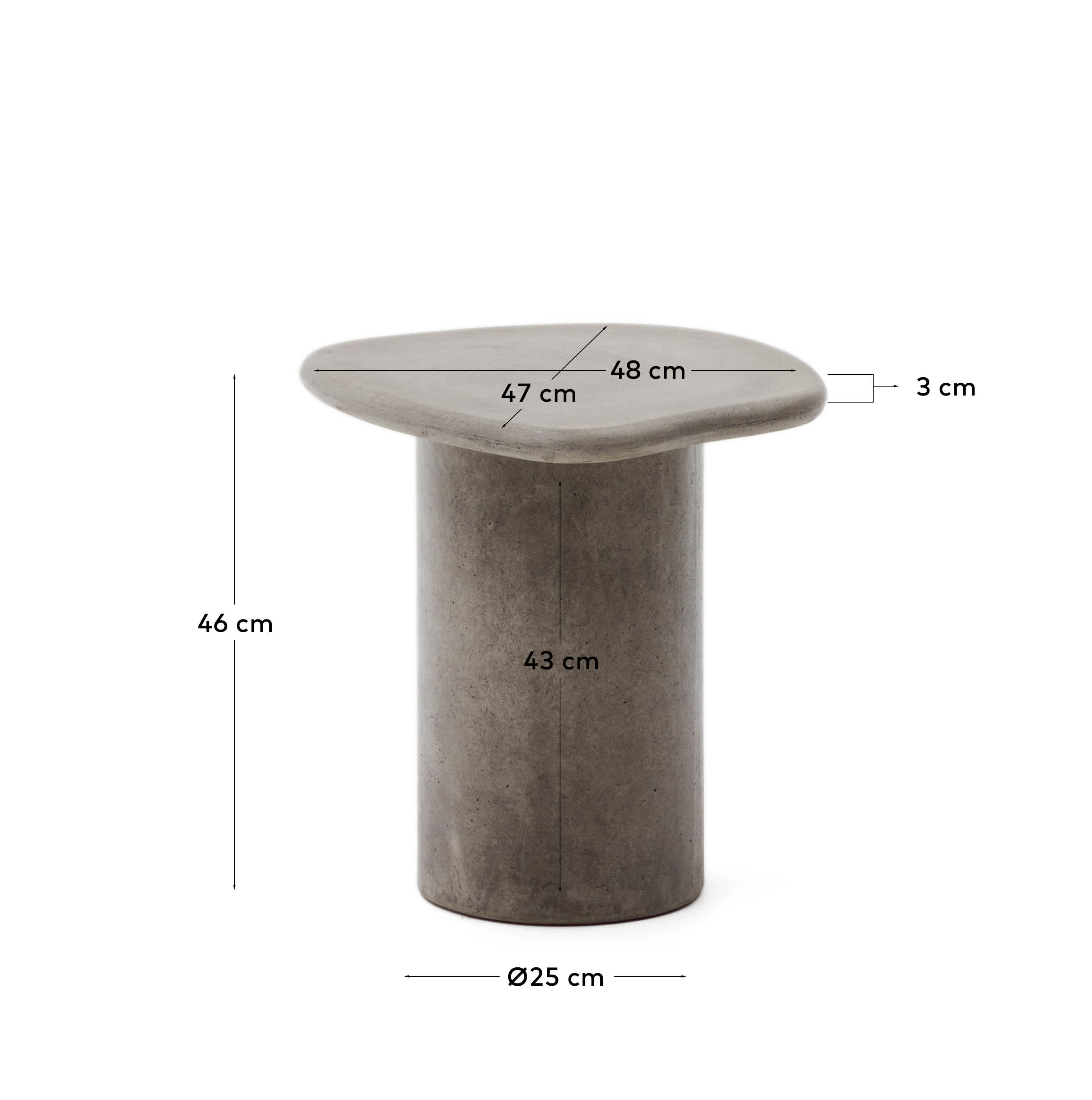 Macarella cement side table, 48 x 47 cm