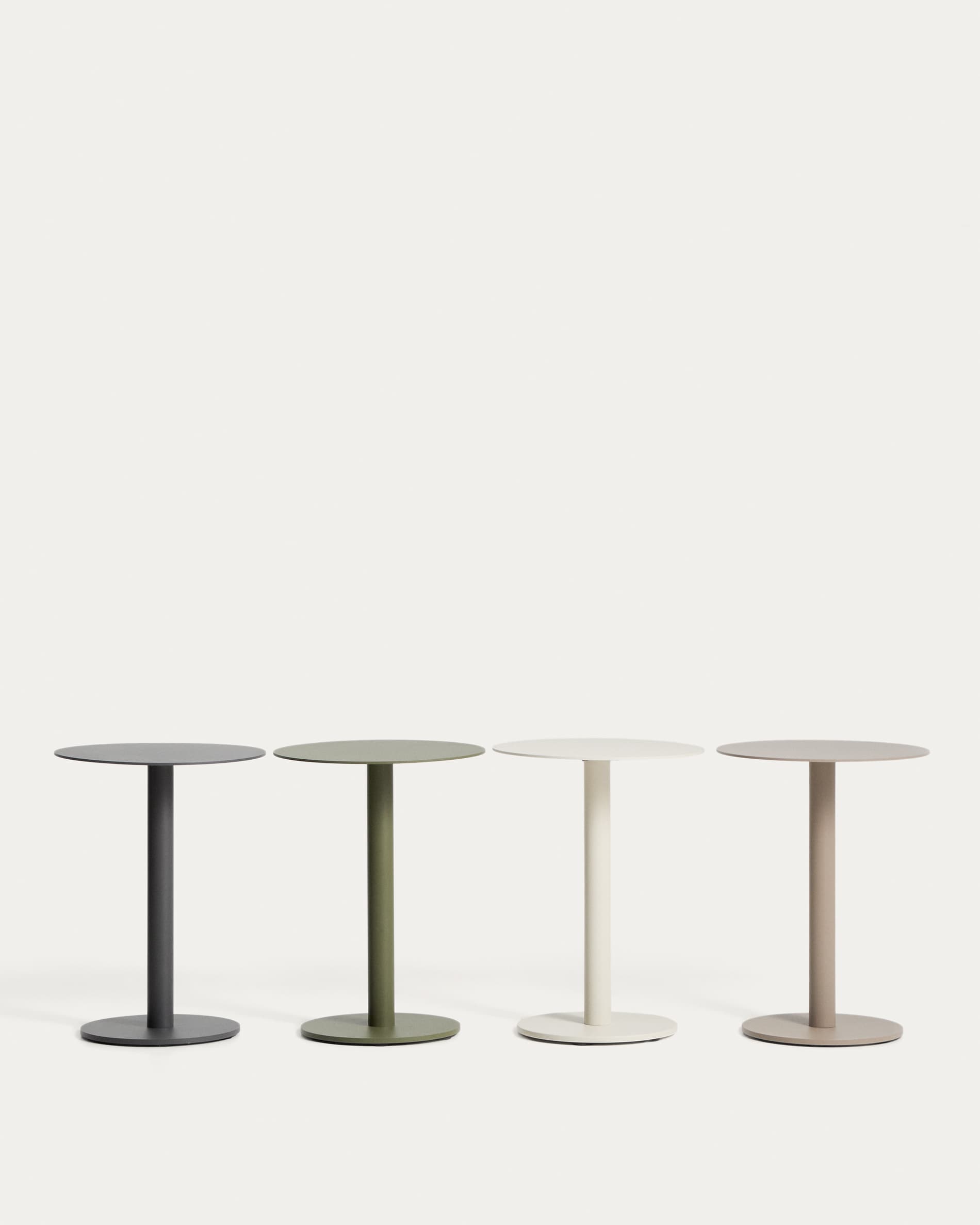 Asinara taupe aluminium side table Ø40cm