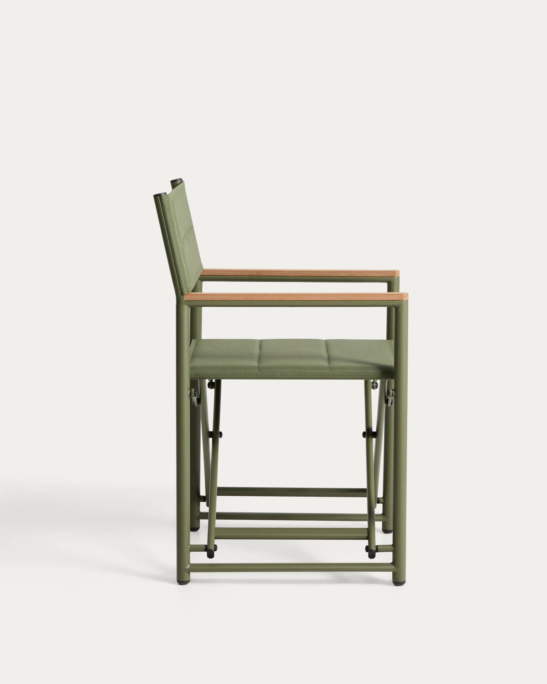Tisno outdoor folding chair in green aluminium and green texteline