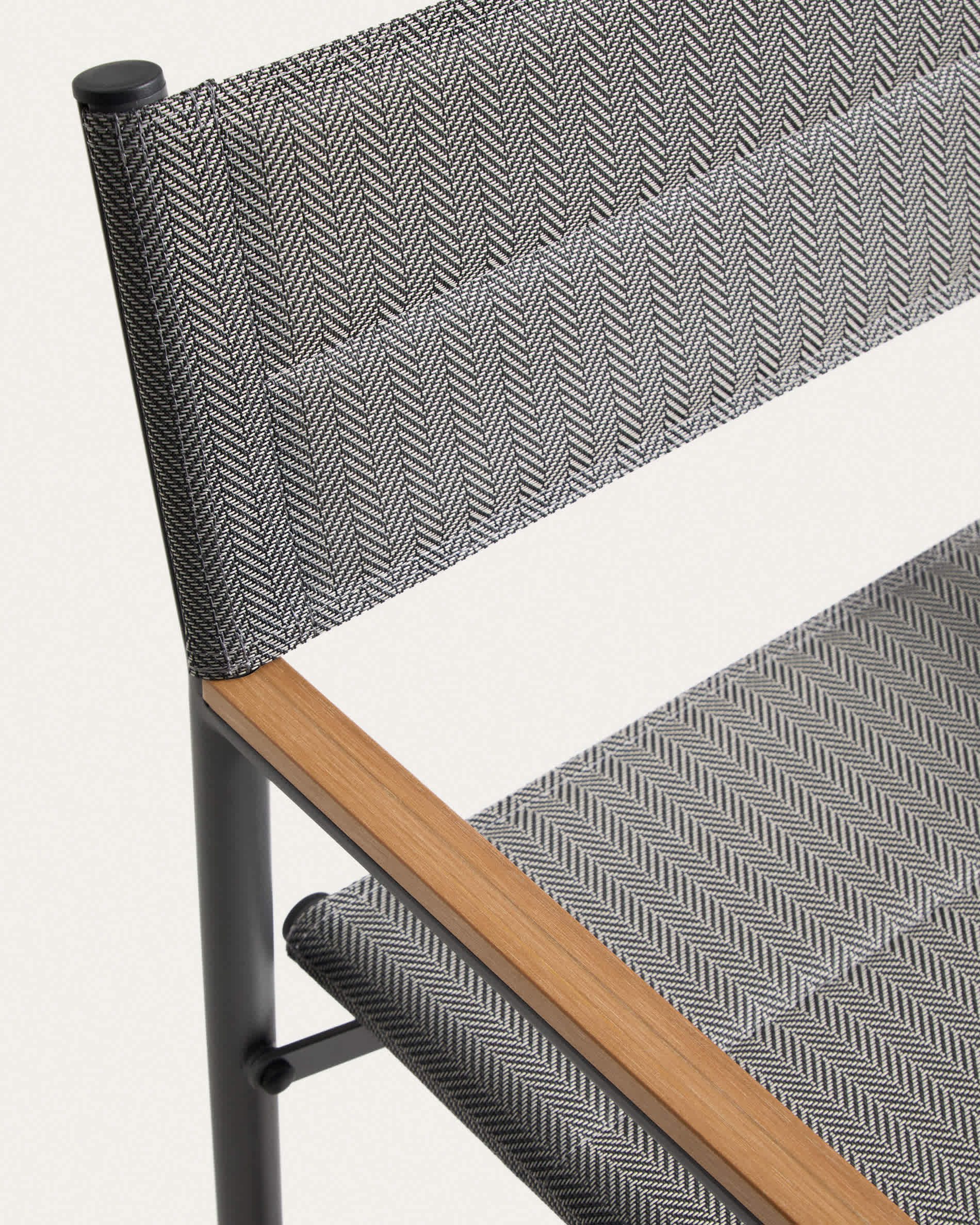 Tisno outdoor folding chair in graphite aluminium and grey texteline