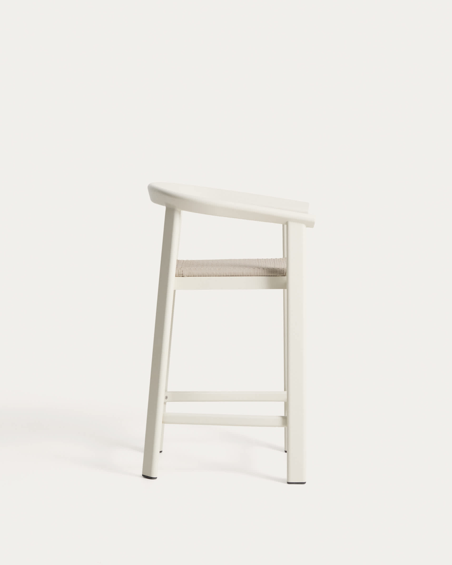 Erice stool in aluminium and ecru rope cord 65cm