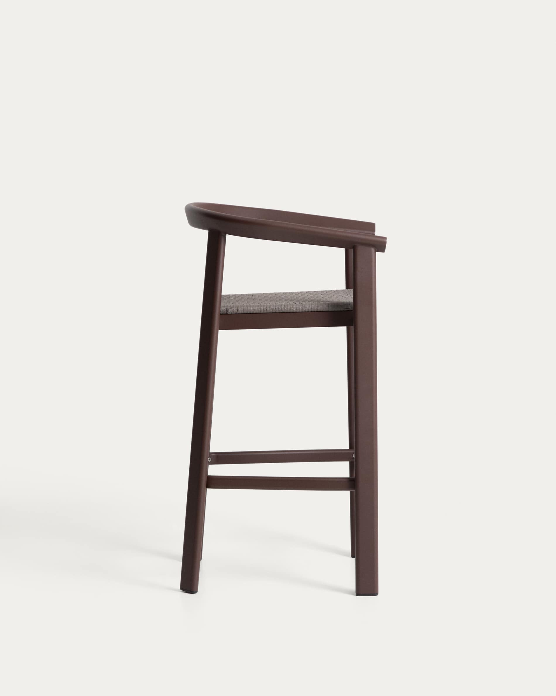 Erice stool in aluminium and brown rope cord 75cm