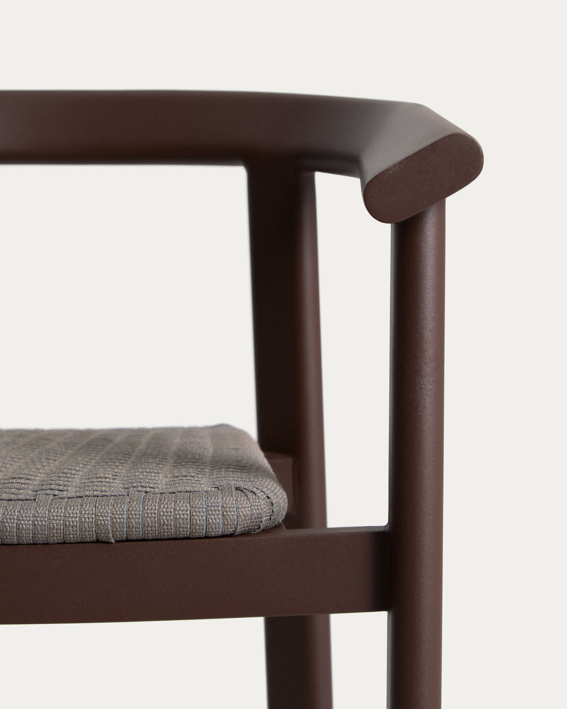 Erice stool in aluminium and brown rope cord 75cm