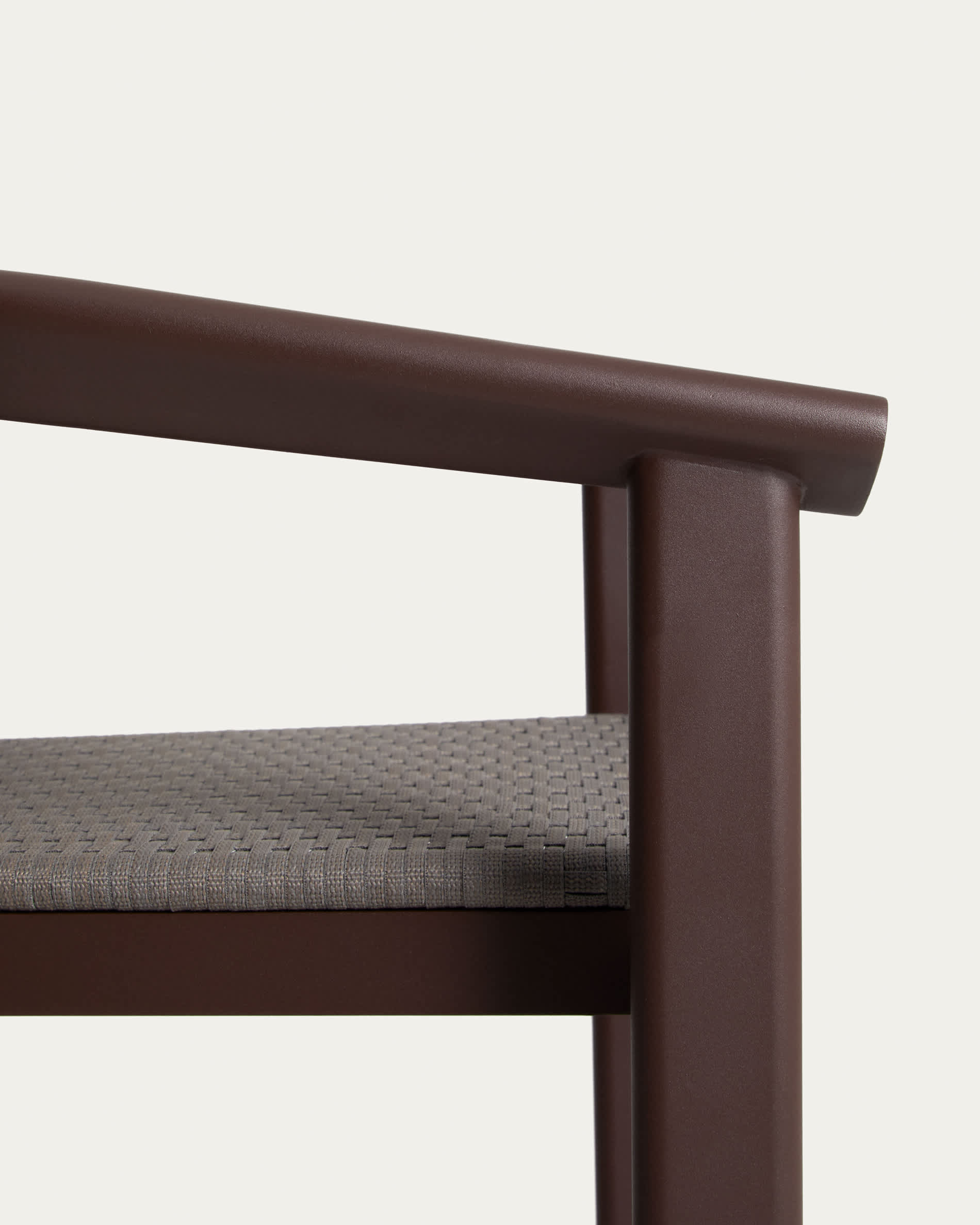 Erice stool in aluminium and brown rope cord 75cm