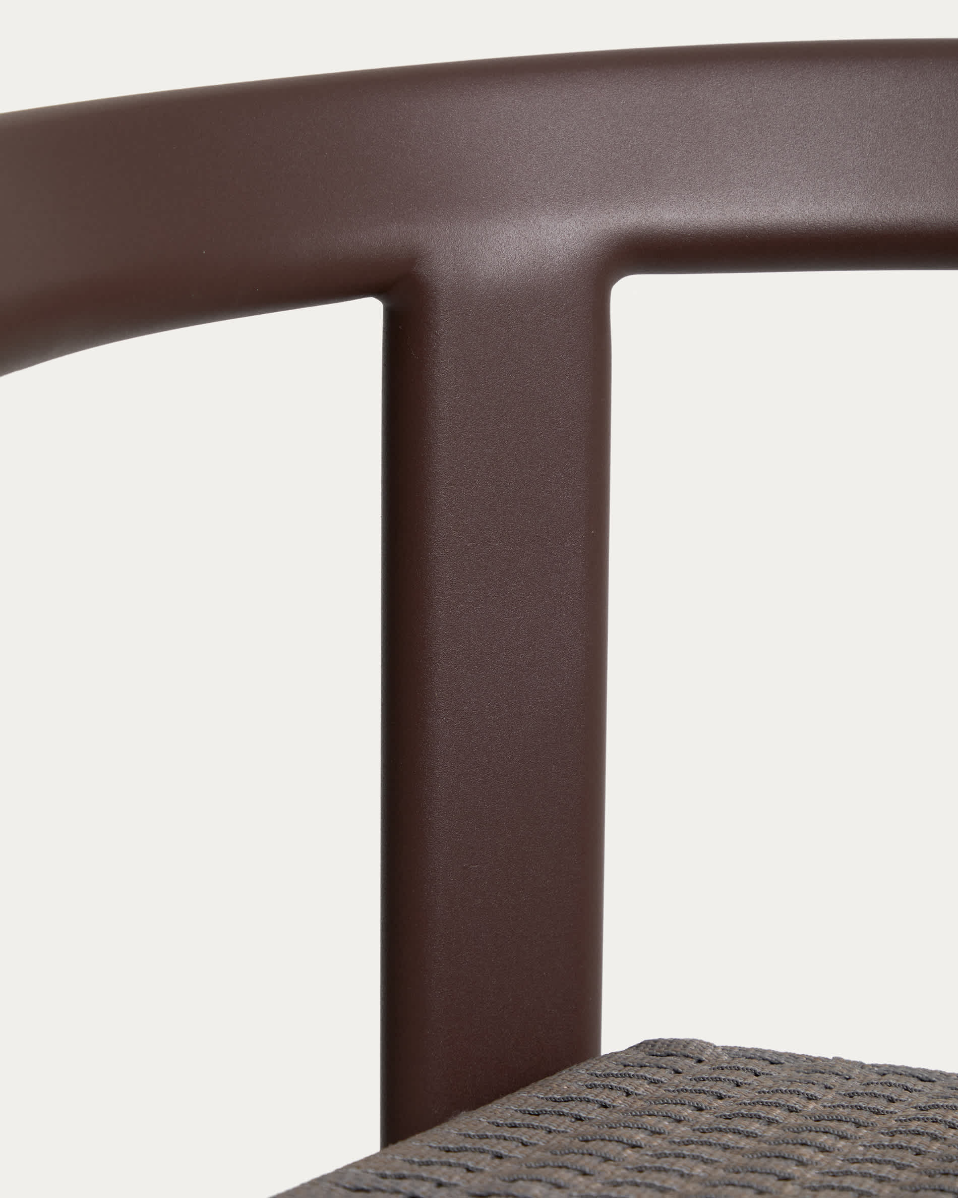 Erice stool in aluminium and brown rope cord 75cm