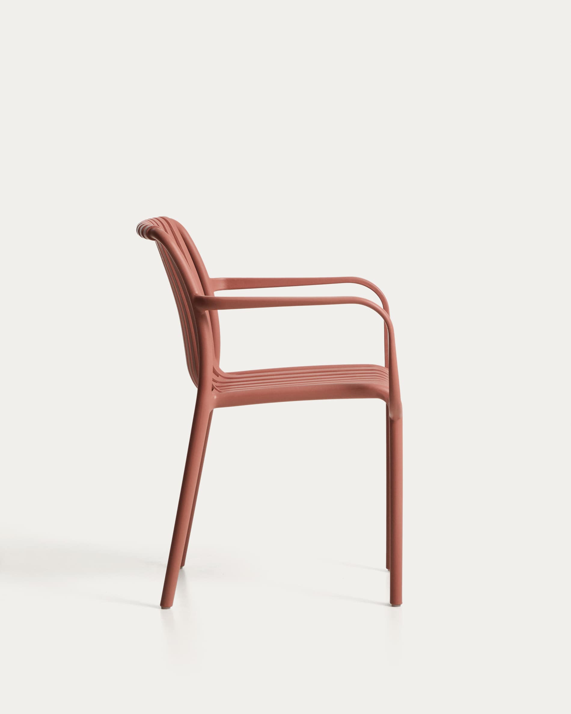 Isabellini stackable outdoor chair in terracotta