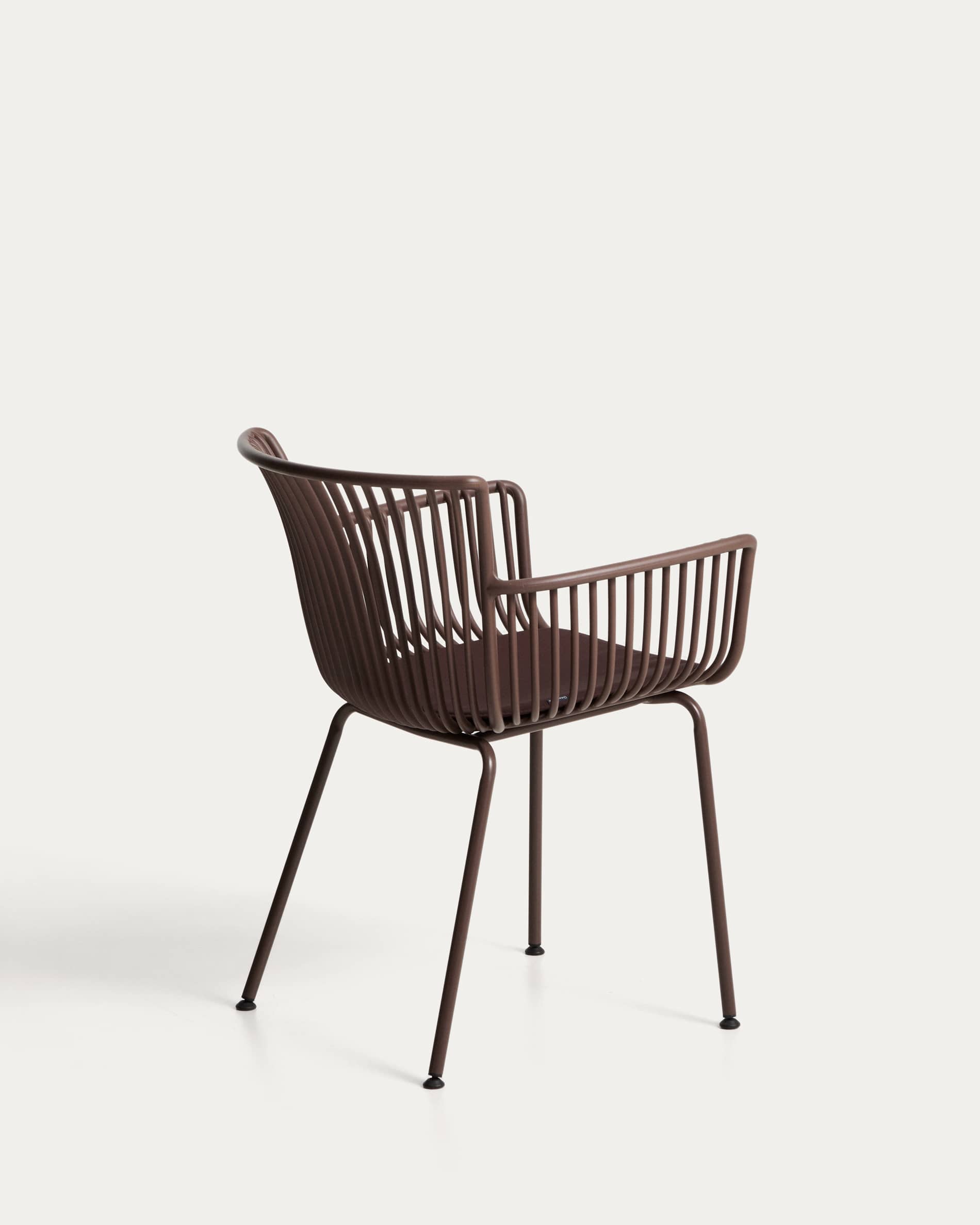 Surpika outdoor chair with brown steel legs