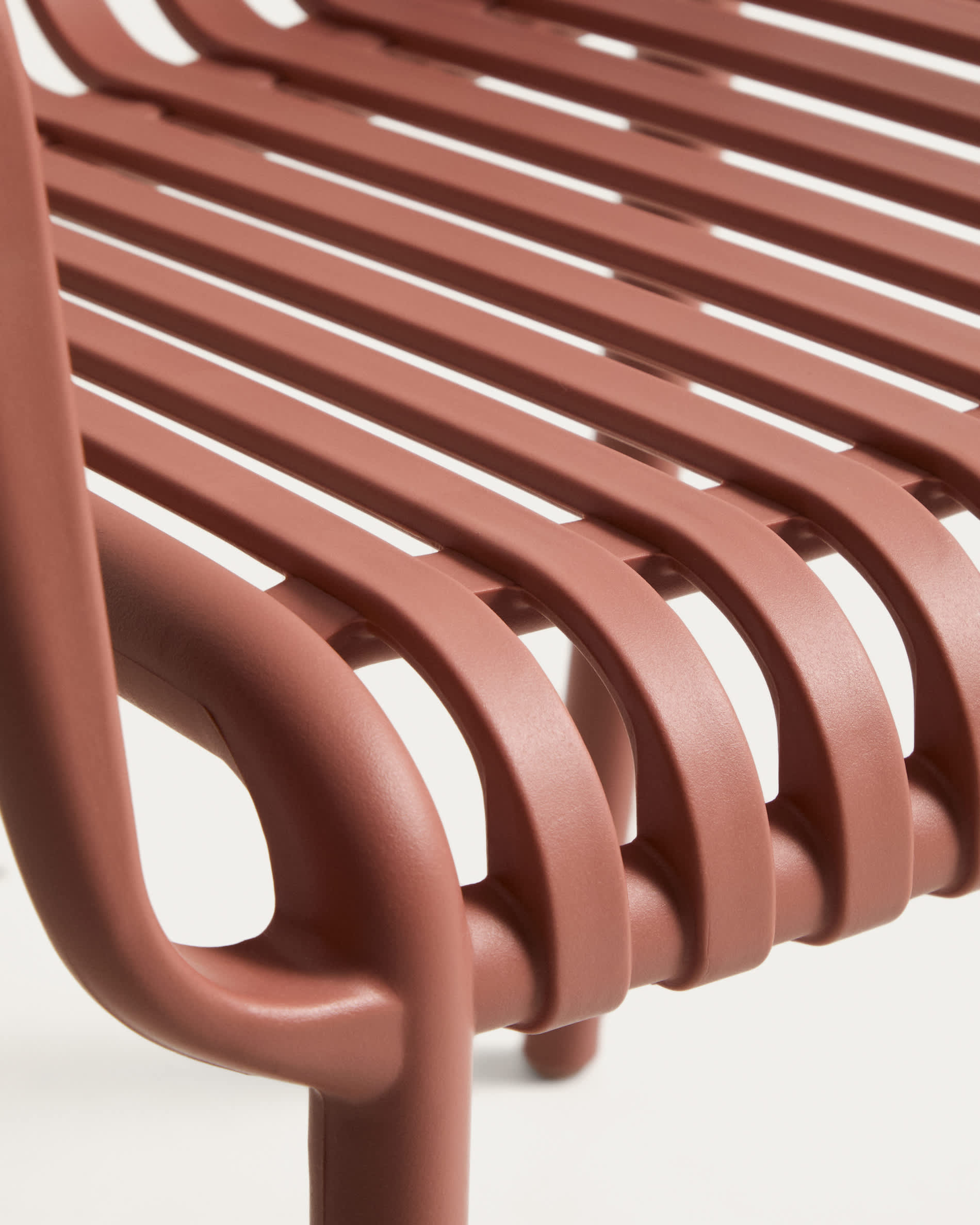 Isabellini stackable outdoor chair in terracotta