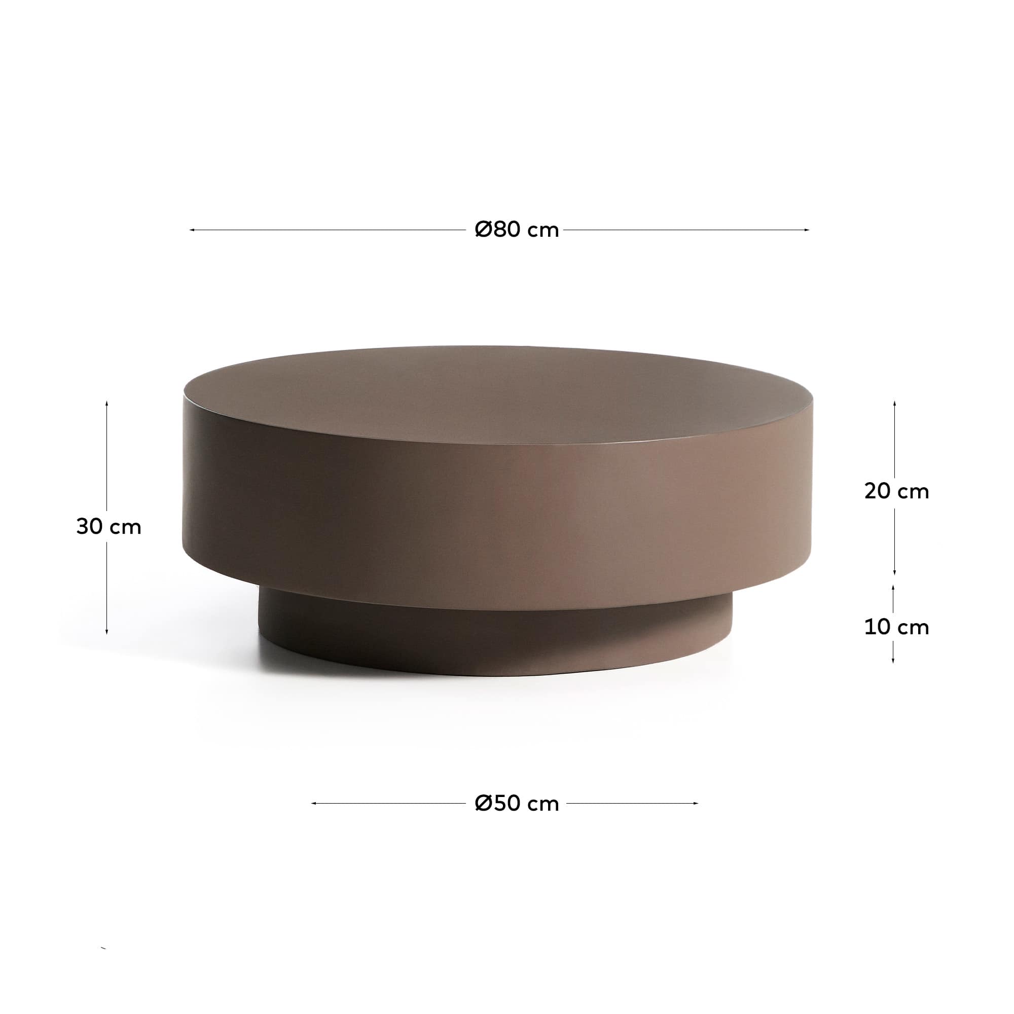 Garbet coffee table in brown concrete Ø 80cm