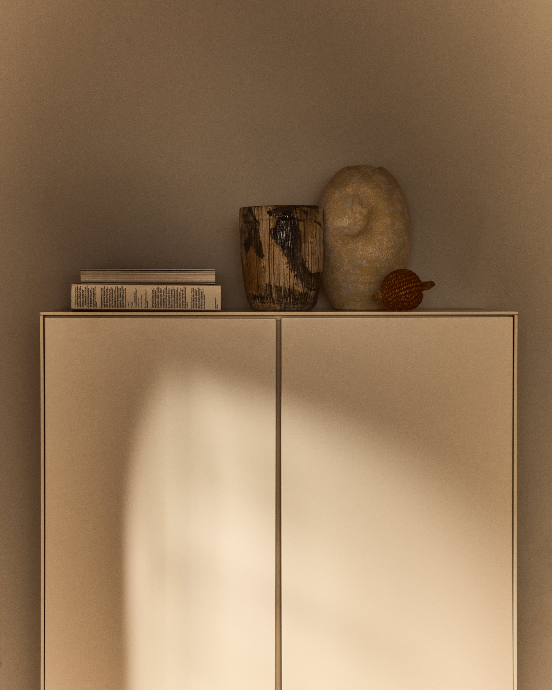 Vedrana 4-door tall sideboard white lacquered MDF 97.5 x 160 cm