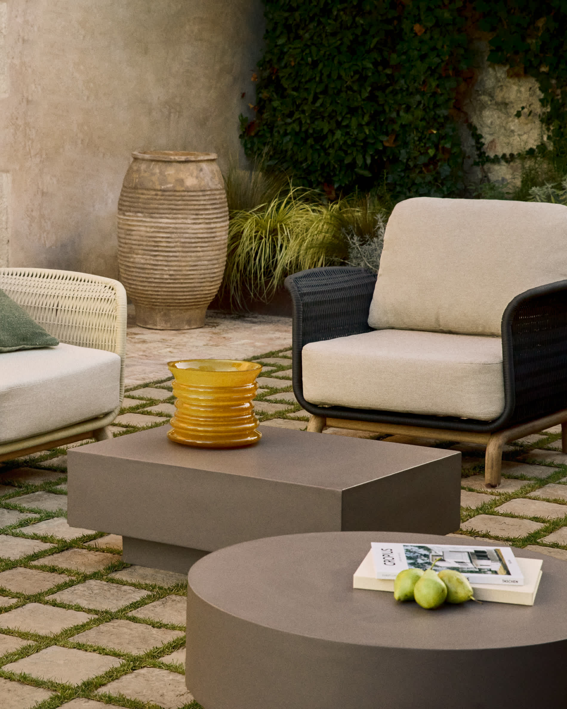 Rustella coffee table in brown concrete 80 x 60cm