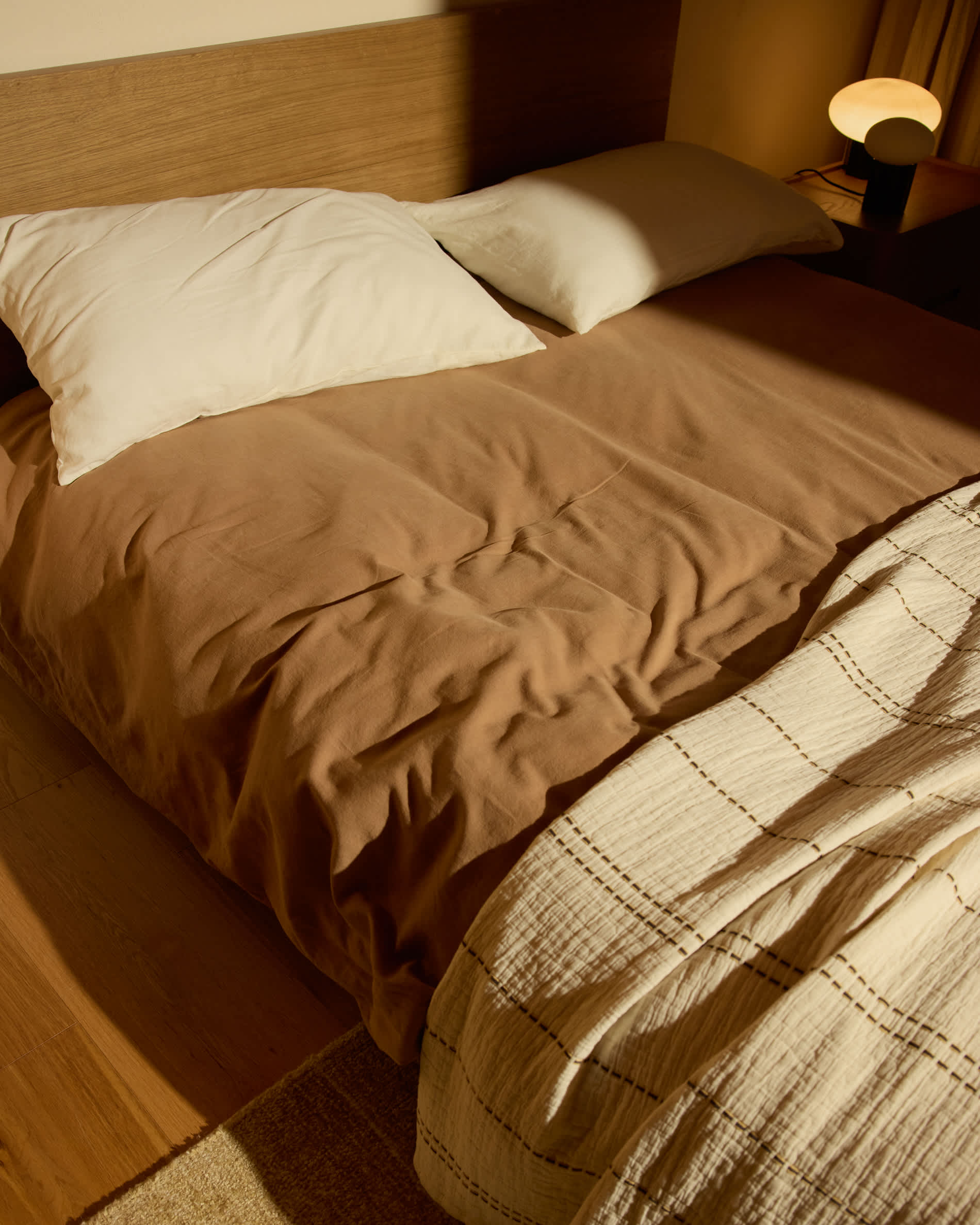 Simmel brown linen blend duvet cover for 160 cm bed