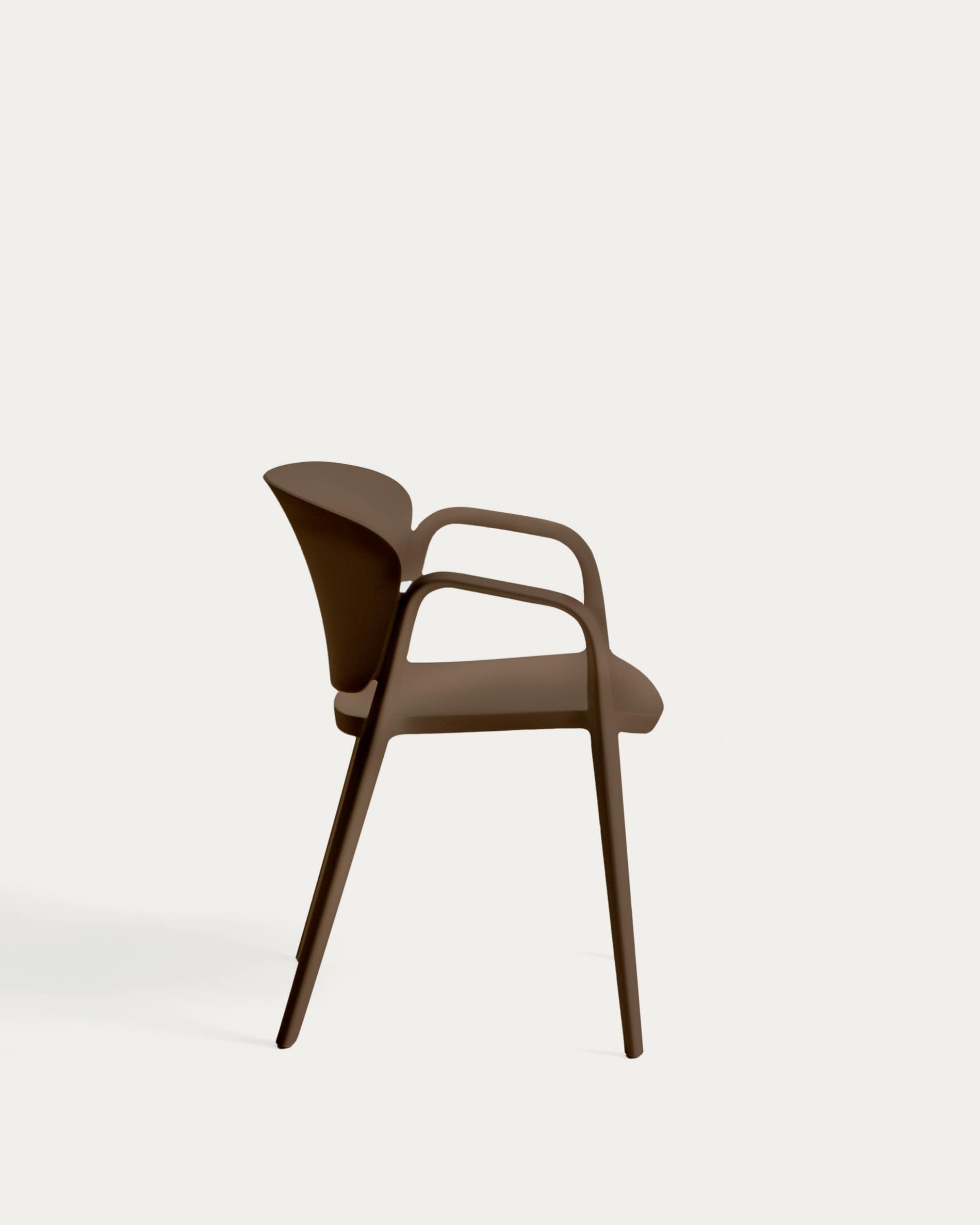 Ania stackable outdoor chair in dark brown