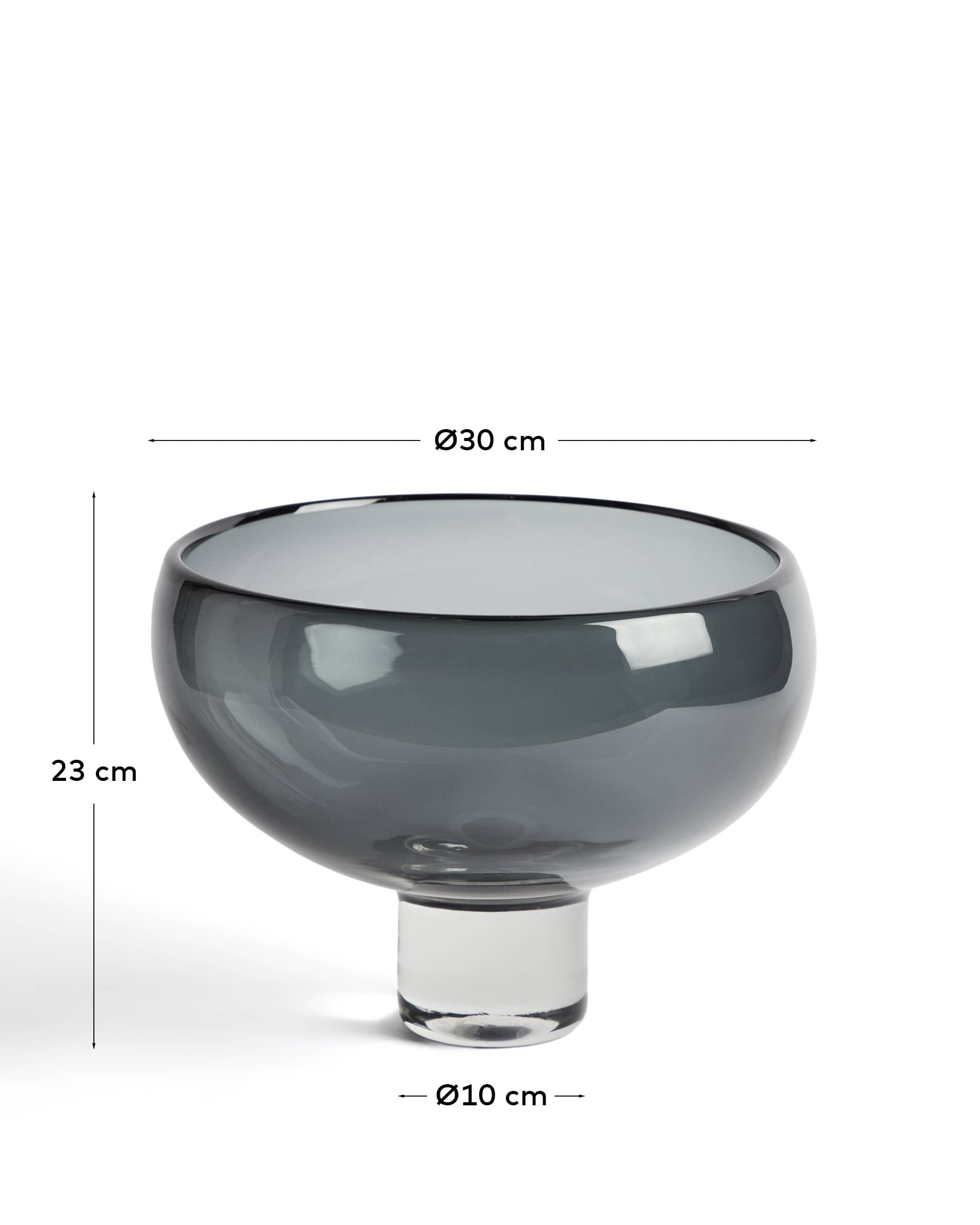 Sirau grey glass centrepiece Ø29.8cm