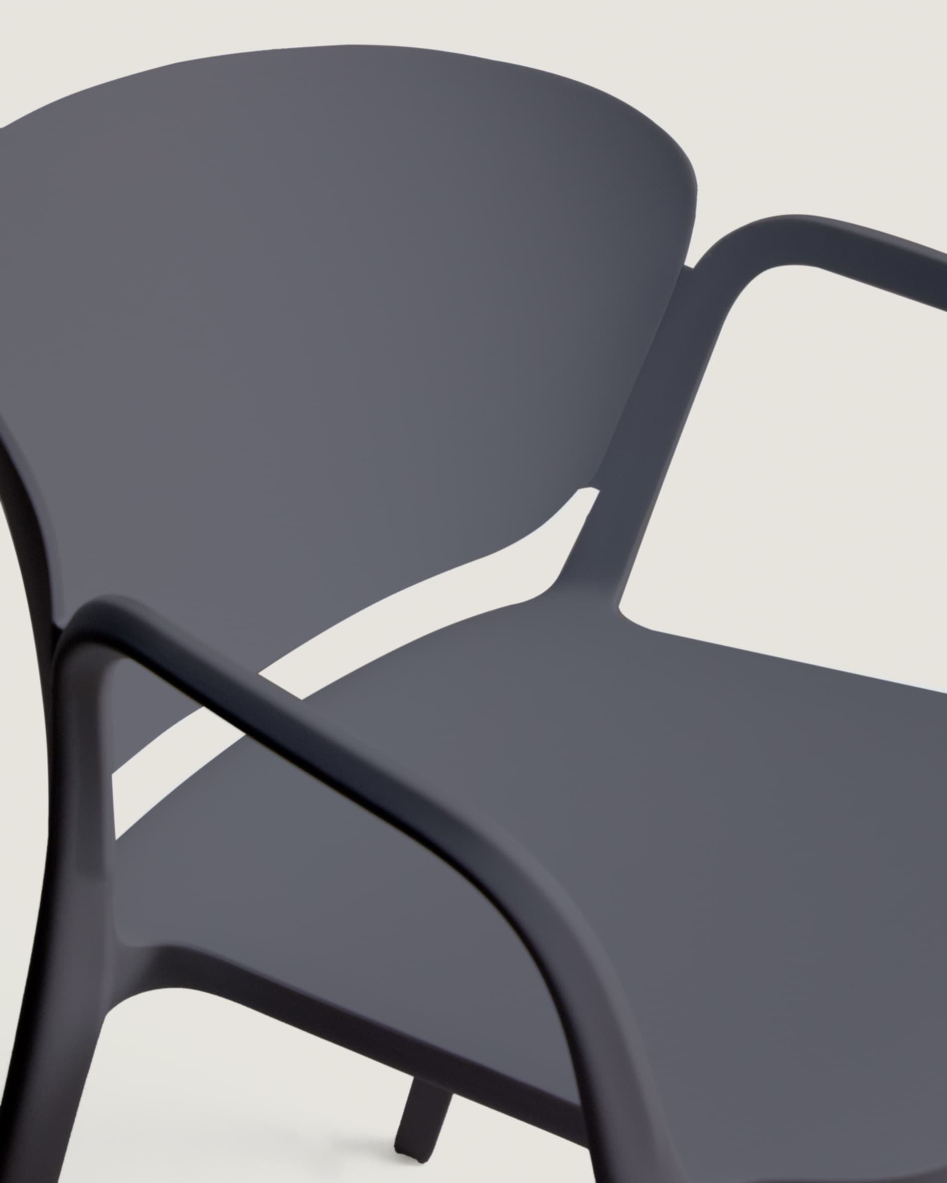 Ania stackable outdoor chair in dark grey