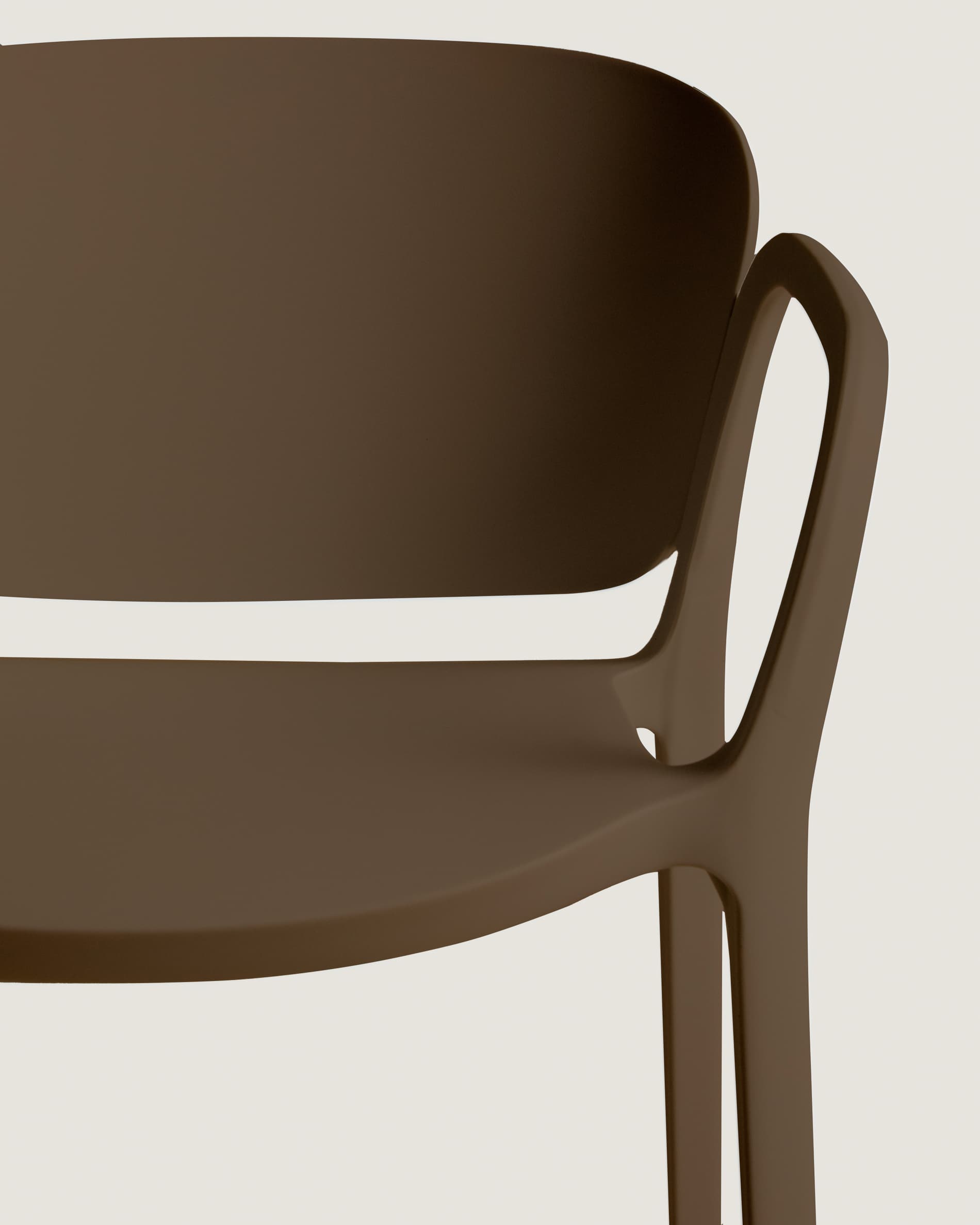 Ania stackable outdoor chair in dark brown